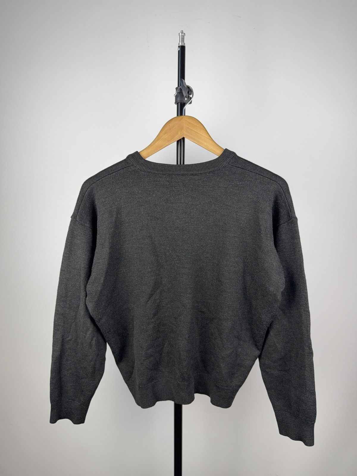 Lacoste × Vintage Vintage 90s Lacoste Wool Sweater Dark Gray Minimalist Logo Size US S / EU 44-46 / 1 - 6 Thumbnail