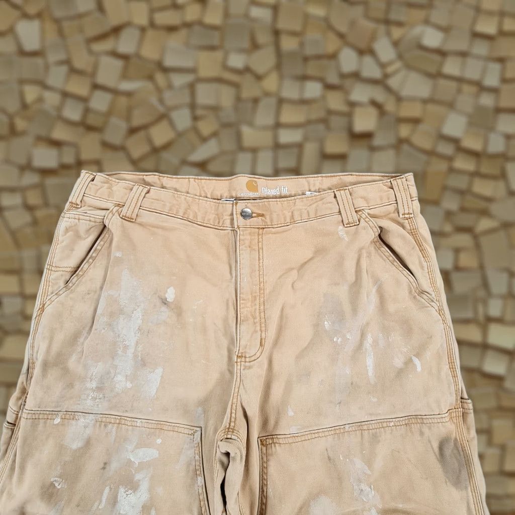 Carhartt Carhartt Mens Trousers Beige W40 L30 Relaxed Fit Double Knee Work Pants 102802 Size US 40 / EU 56 - 1 Thumbnail