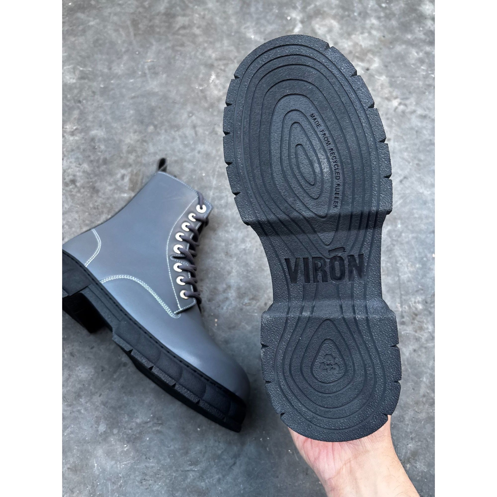 VIRON Viron 1992 Sustainable Grey Combat Boots Size 39 Brand Unrel Size US 9 / IT 39 - 4 Thumbnail