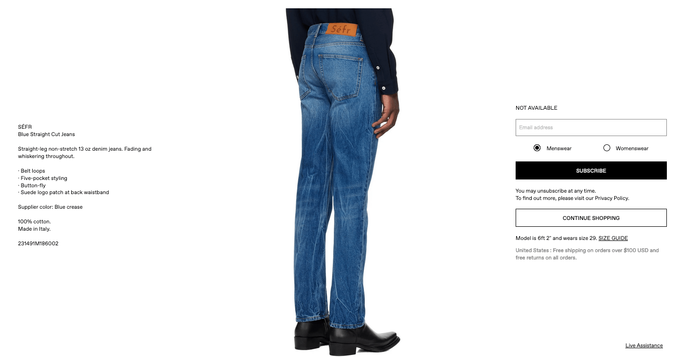 Sefr Sefr Blue Straight Cut Jeans Crease 30 S Size US 30 / EU 46 - 1 Thumbnail