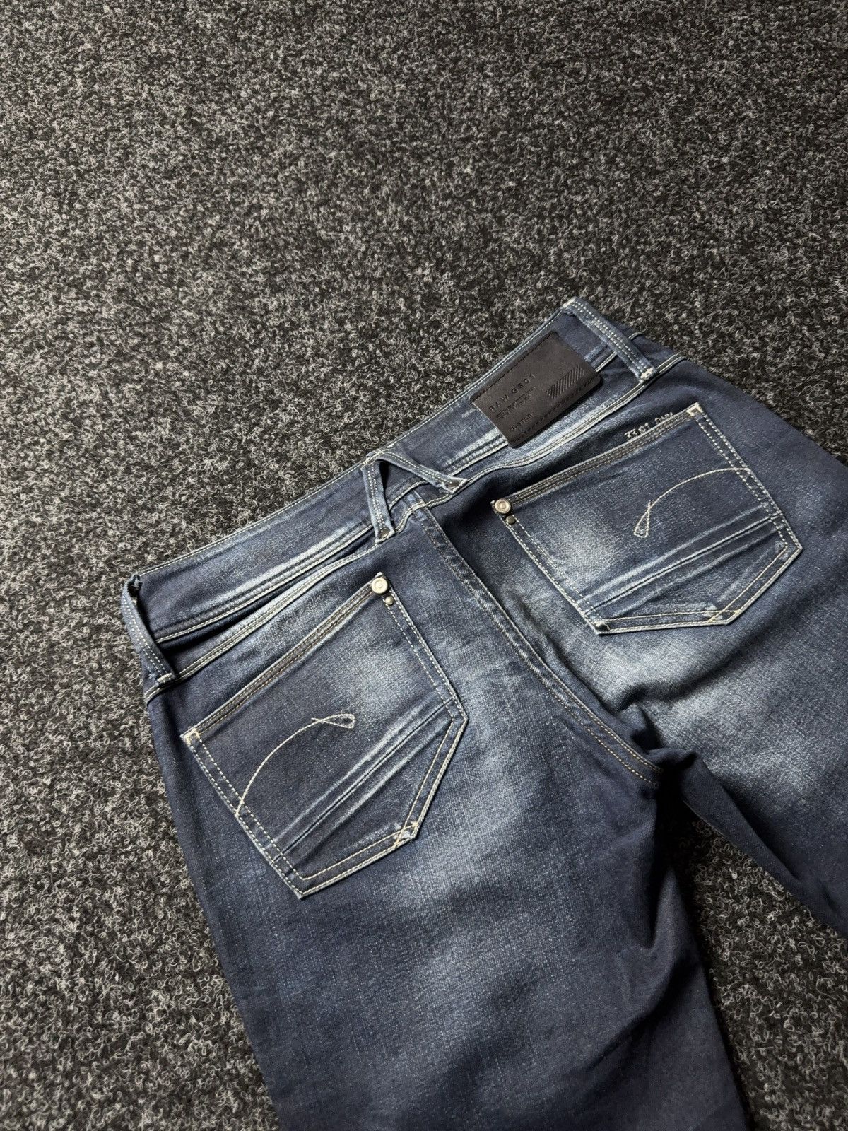 G-Star 00s G-Star RAW 3301 Punk Rock Dark Wash Slim Straight Jeans Size 30" / US 8 / IT 44 - 15 Thumbnail