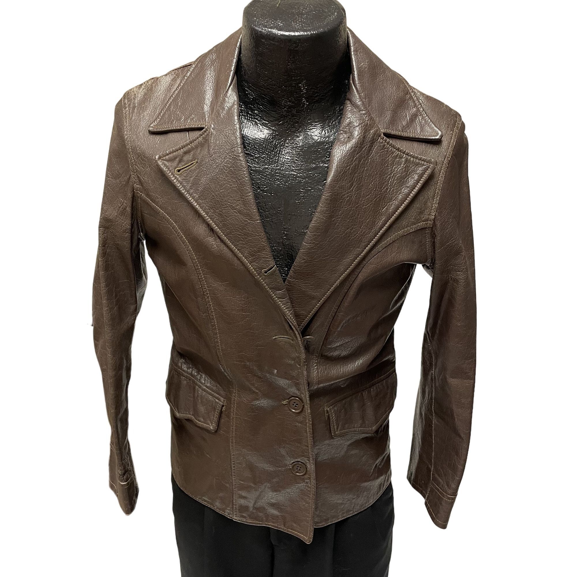 Other Vtg DISTRESSED Leather Motorcycle Hippie Goat Skin Jacket Size S / US 4 / IT 40 - 1 Thumbnail