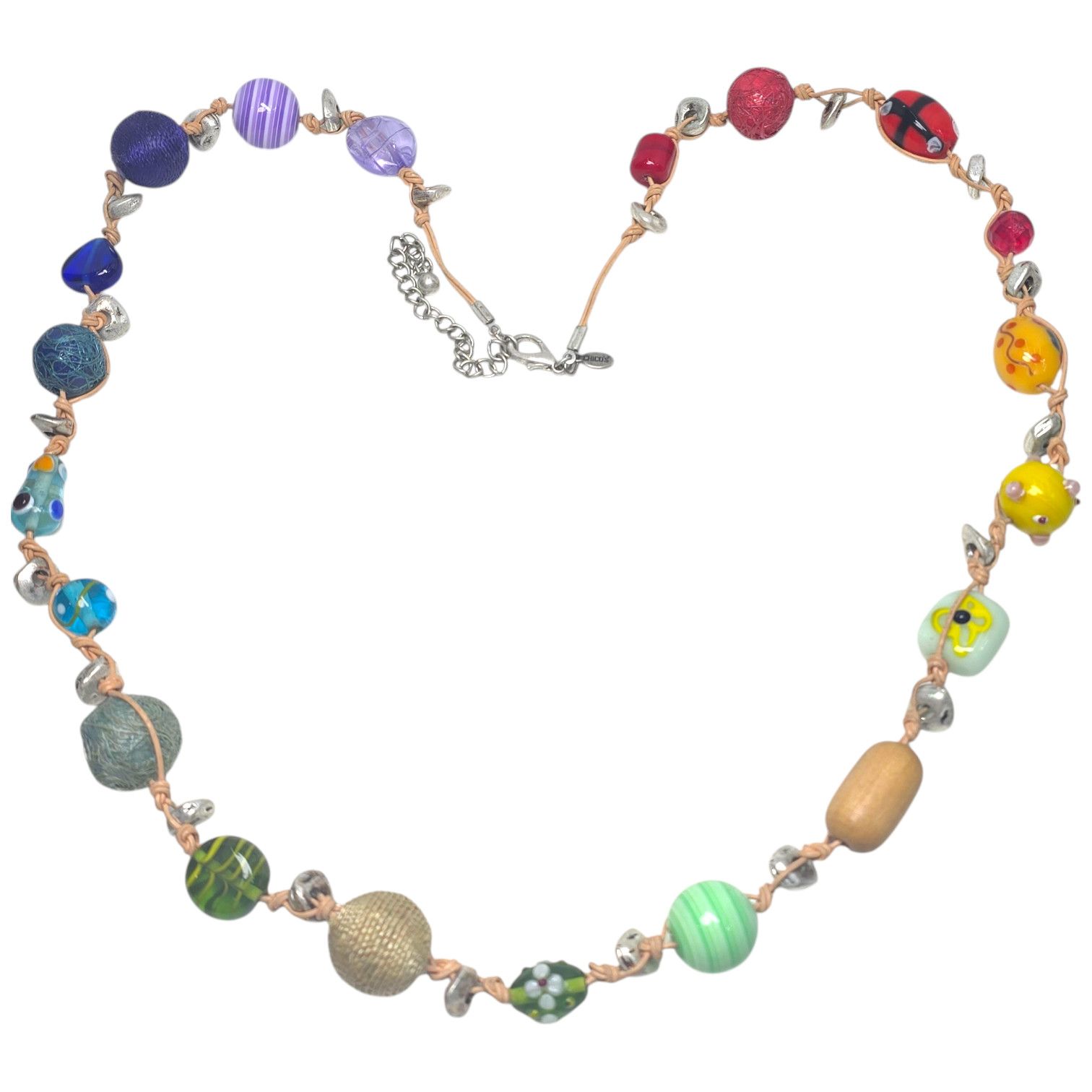 Chicos Chico's Long Large Colorful Rainbow Bead Necklace Glass Wood Size ONE SIZE - 2 Thumbnail