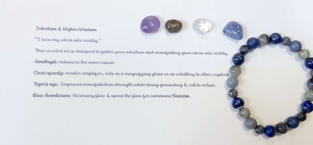 Handmade Intent Beaded Bracelet With Tumbled Crystals & Card Size ONE SIZE - 1 Thumbnail