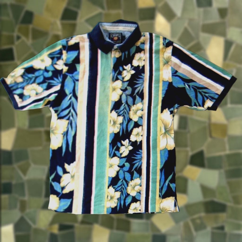 Ralph Lauren Ralph Lauren Chaps Polo Shirt Floral Floral Hawaiian Blue Green 100% Cotton Flannel Blue L Mens Short Sleeve Vintage 80s 90s Aloha Pattern Shirts Size US L / EU 52-54 / 3 - 1 Thumbnail