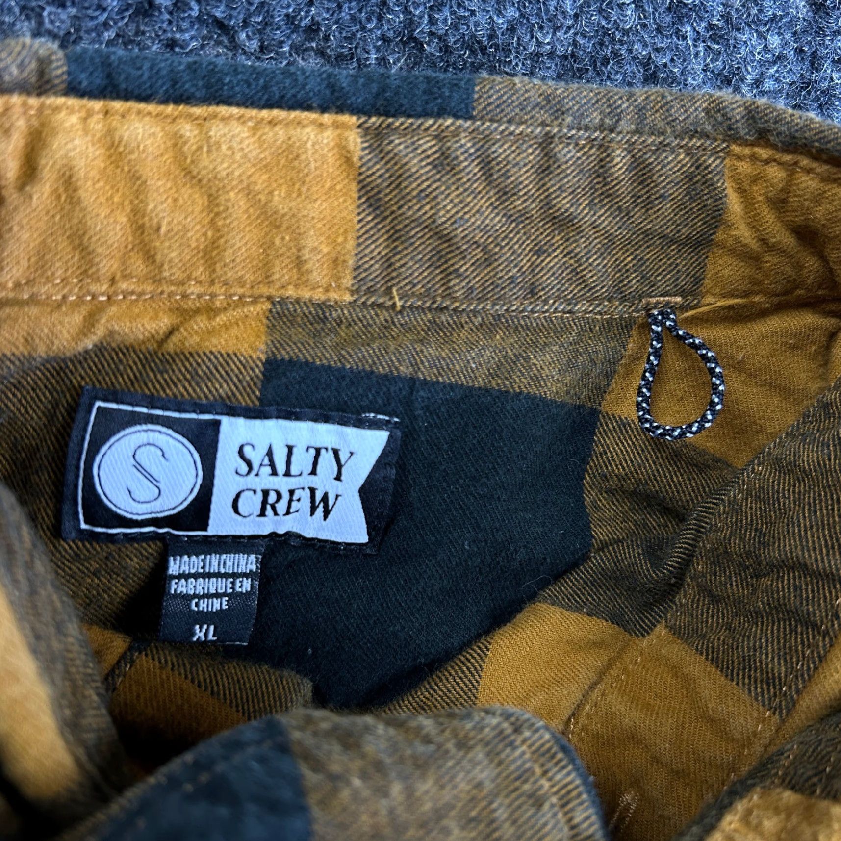 Vintage Salty Crew Flannel Shirt Orange Buffalo Plaid XL Button-Up Outdoor Mens Size US XL / EU 56 / 4 - 5 Thumbnail