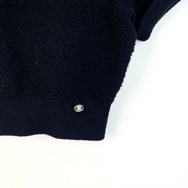 Chanel Chanel Black Logo Embroidered Knit Top -2505 Size US XXS / EU 40 - 5 Thumbnail