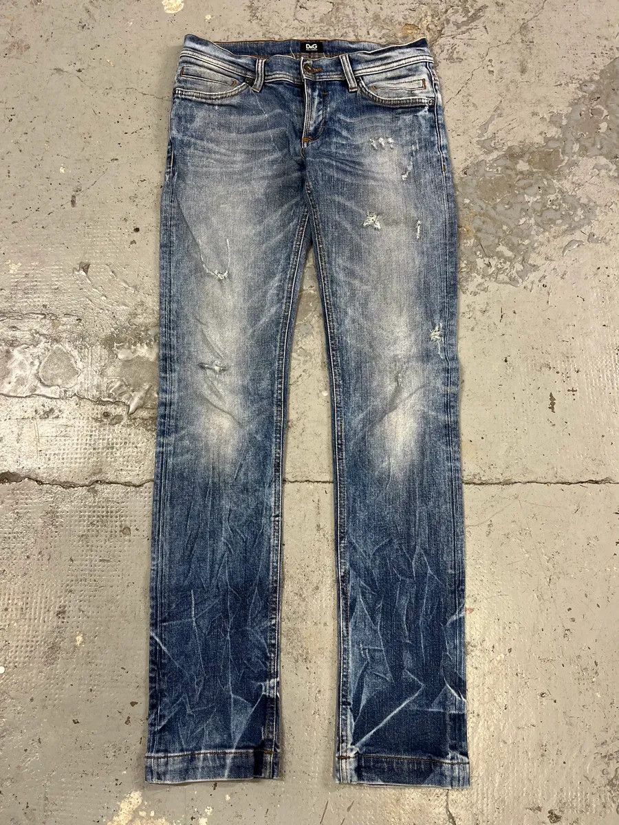 Designer × Dolce & Gabbana × Vintage 2000s Dolce & Gabbana Blue Faded Regular Denim Jeans Size US 32 / EU 48 - 1 Thumbnail