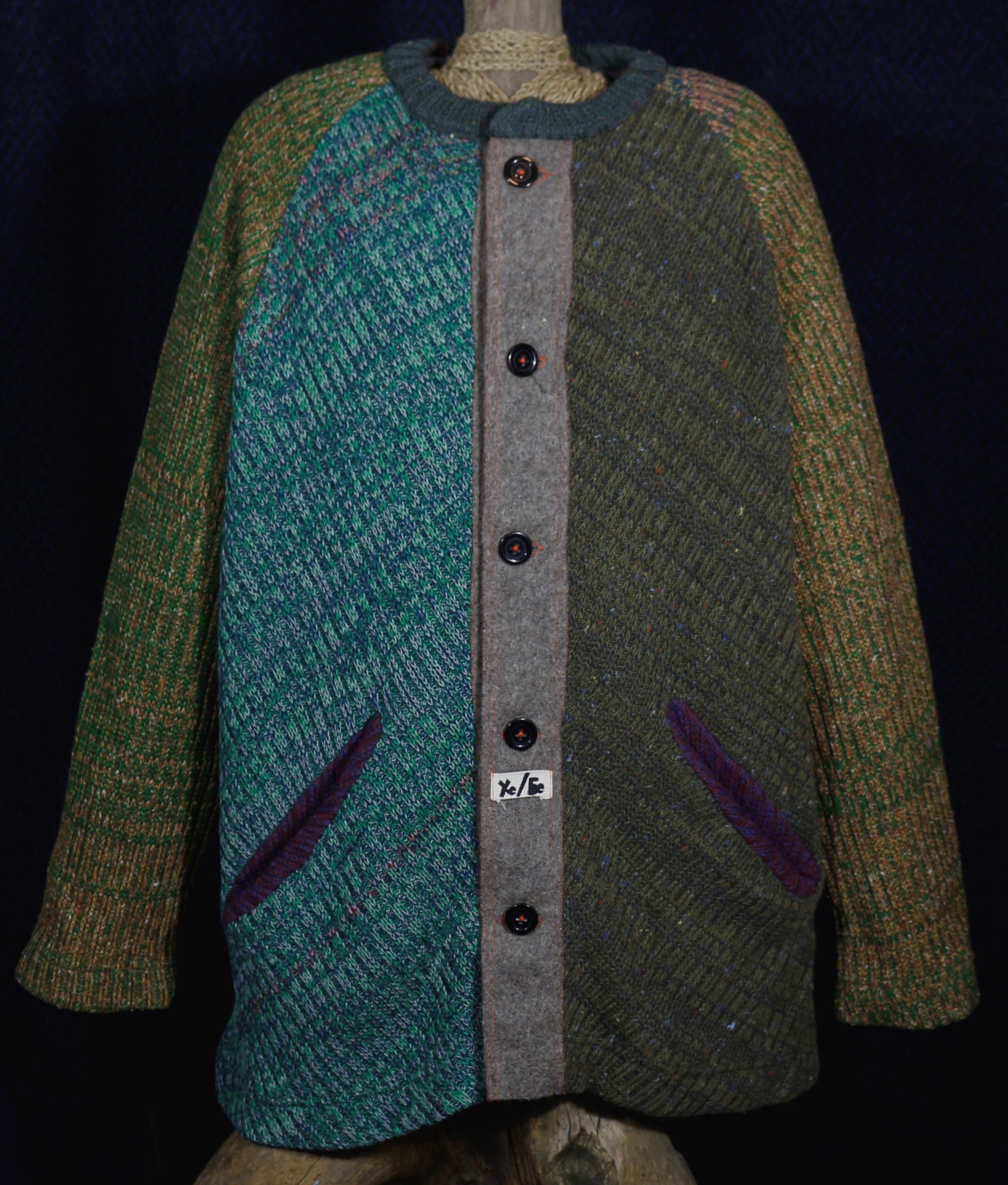 Handmade Long Cardigan Sweater Boho Knitted Wool Made in Ukraine Size US XXL / EU 58 / 5 - 1 Thumbnail