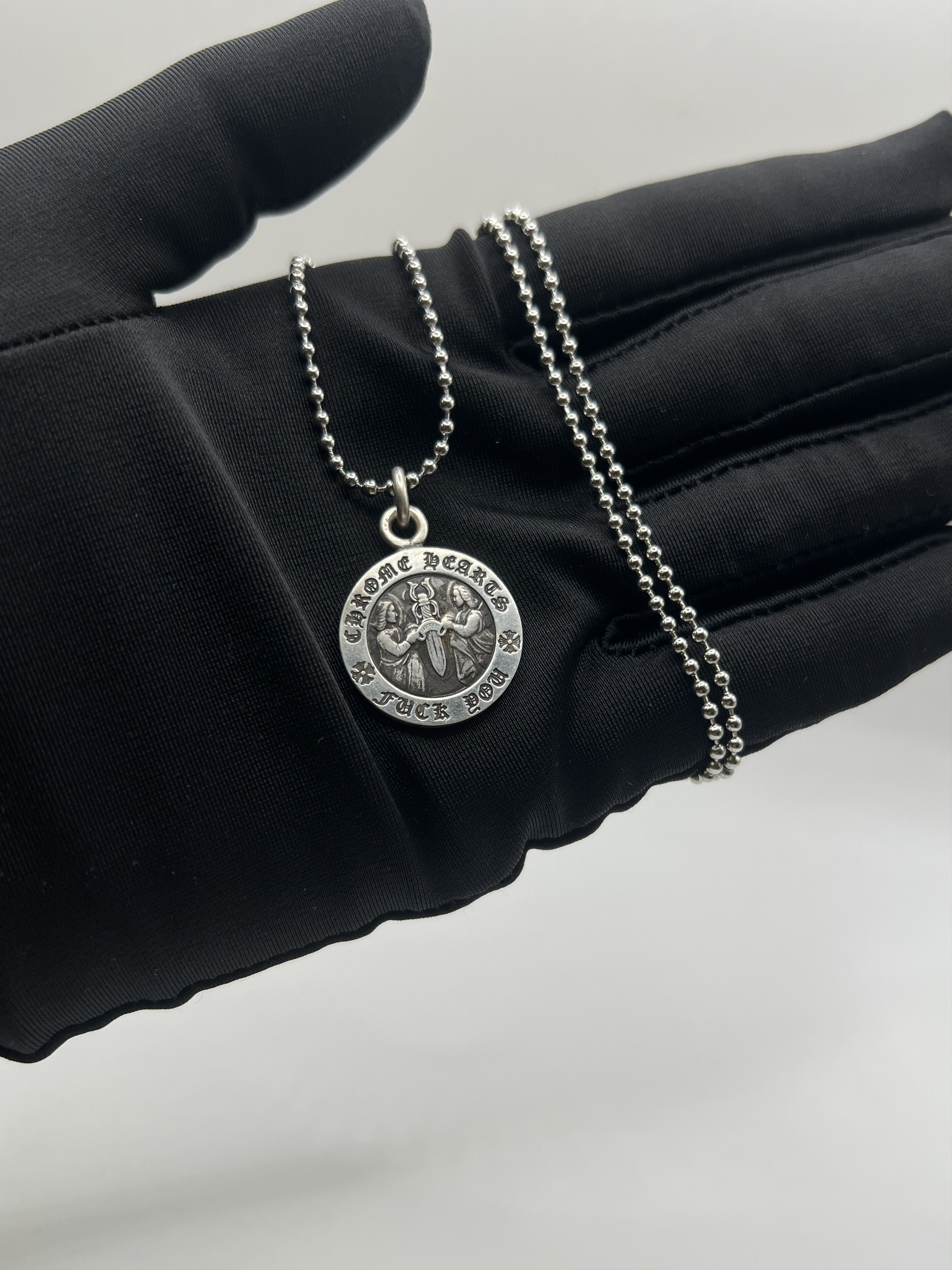 Chrome Hearts Chrome Hearts Small Medallion Pendant With Ball Chain Size ONE SIZE - 2 Thumbnail