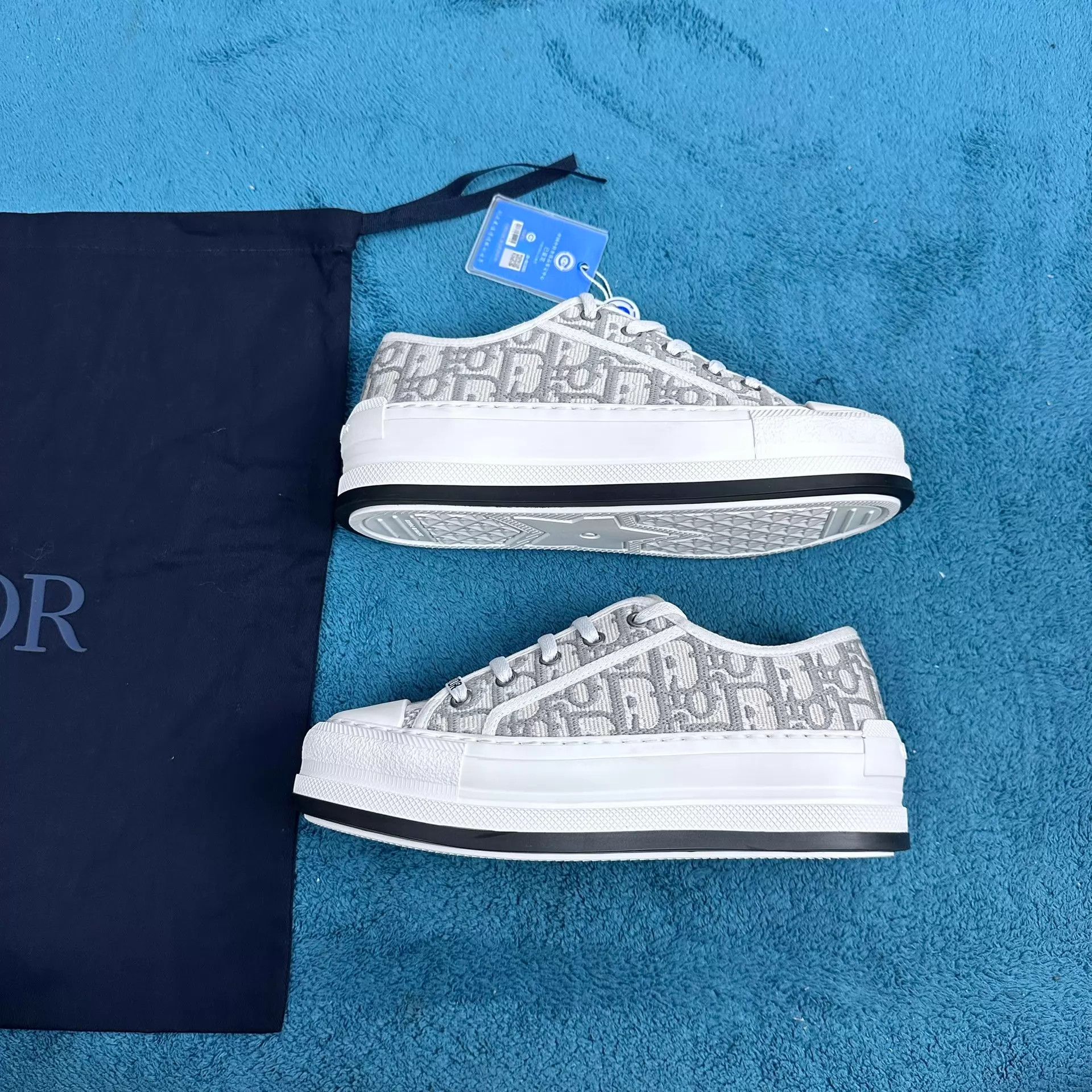 Dior Dior Oblique Embroidered Platform LT Kicks Gray 35 Size US 7.5 / IT 37.5 - 2 Thumbnail