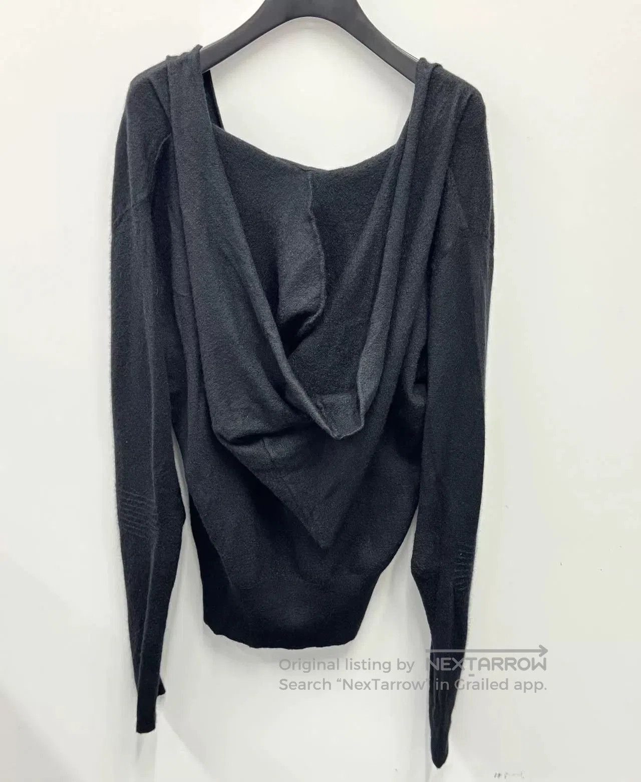 Rick Owens Rick Owens Black V-Neck Wool Sweater. Size S / US 4 / IT 40 - 2 Thumbnail