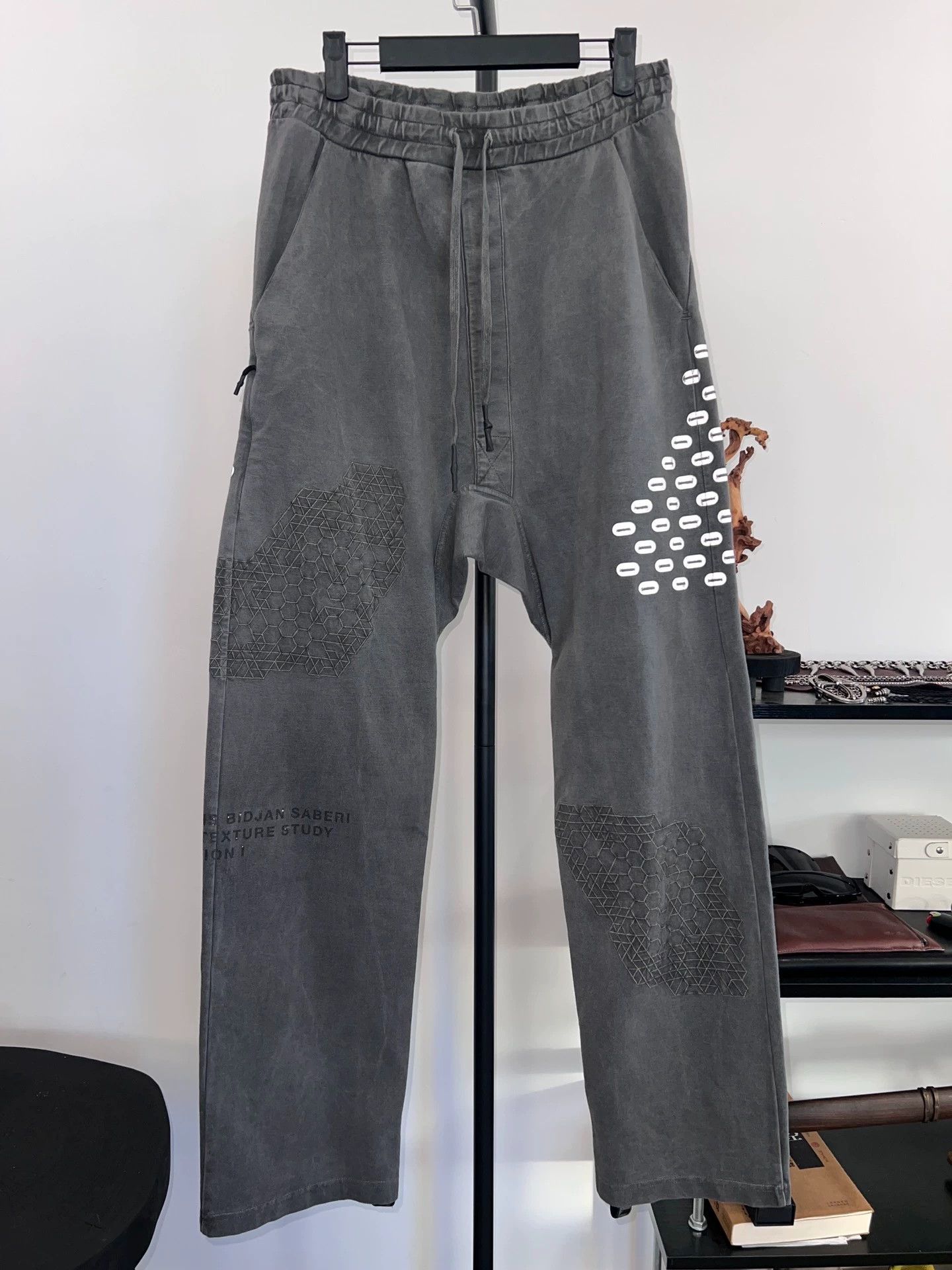Boris Bidjan Saberi BBS heavy washed 3M reflective embroidered track pants M Size US 32 / EU 48 - 2 Thumbnail
