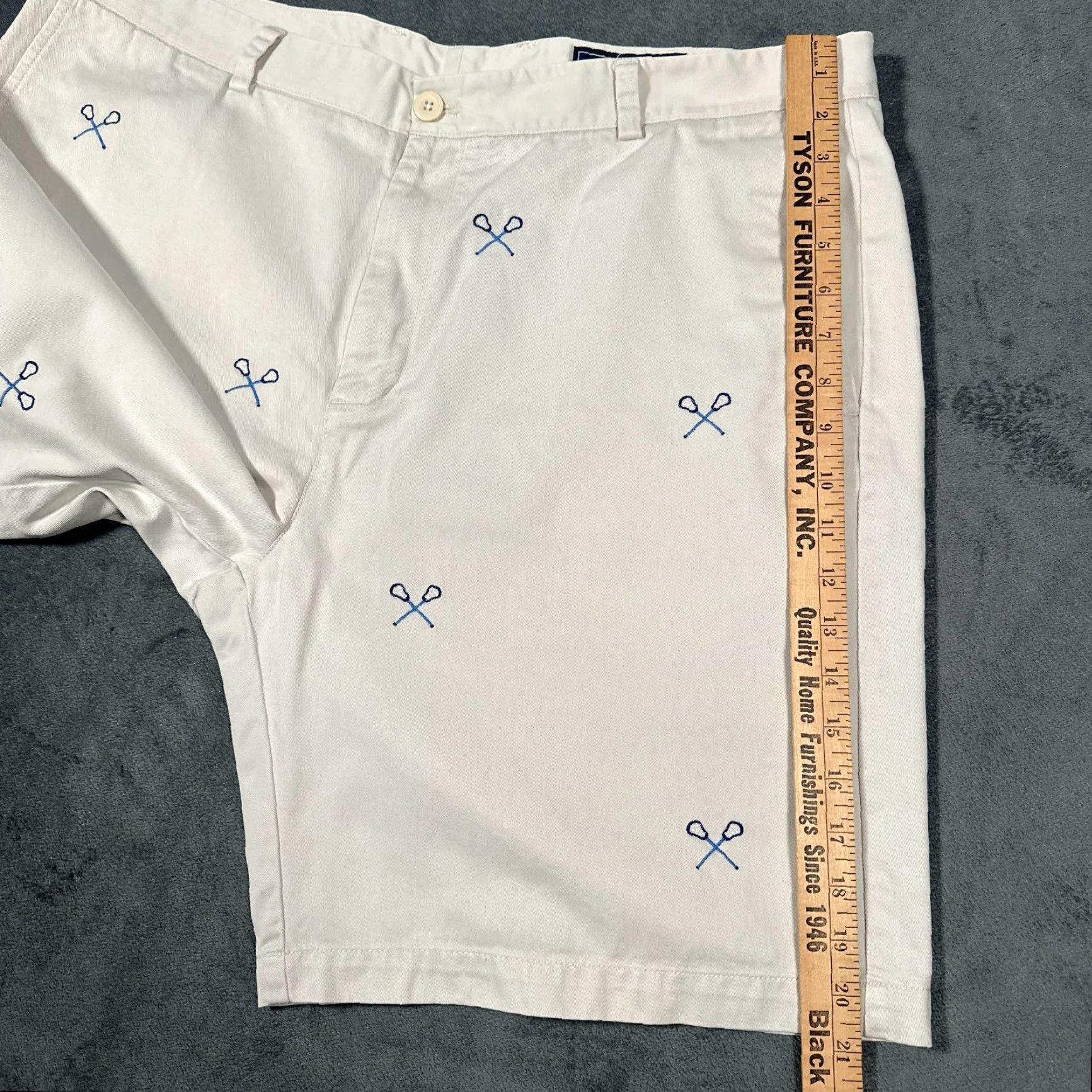 Vineyard Vines VINEYARD VINES Mens Breaker Shorts 40 White Cotton Twill Embroidered Casual Chino Beach Outdoor Size US 40 / EU 56 - 6 Thumbnail
