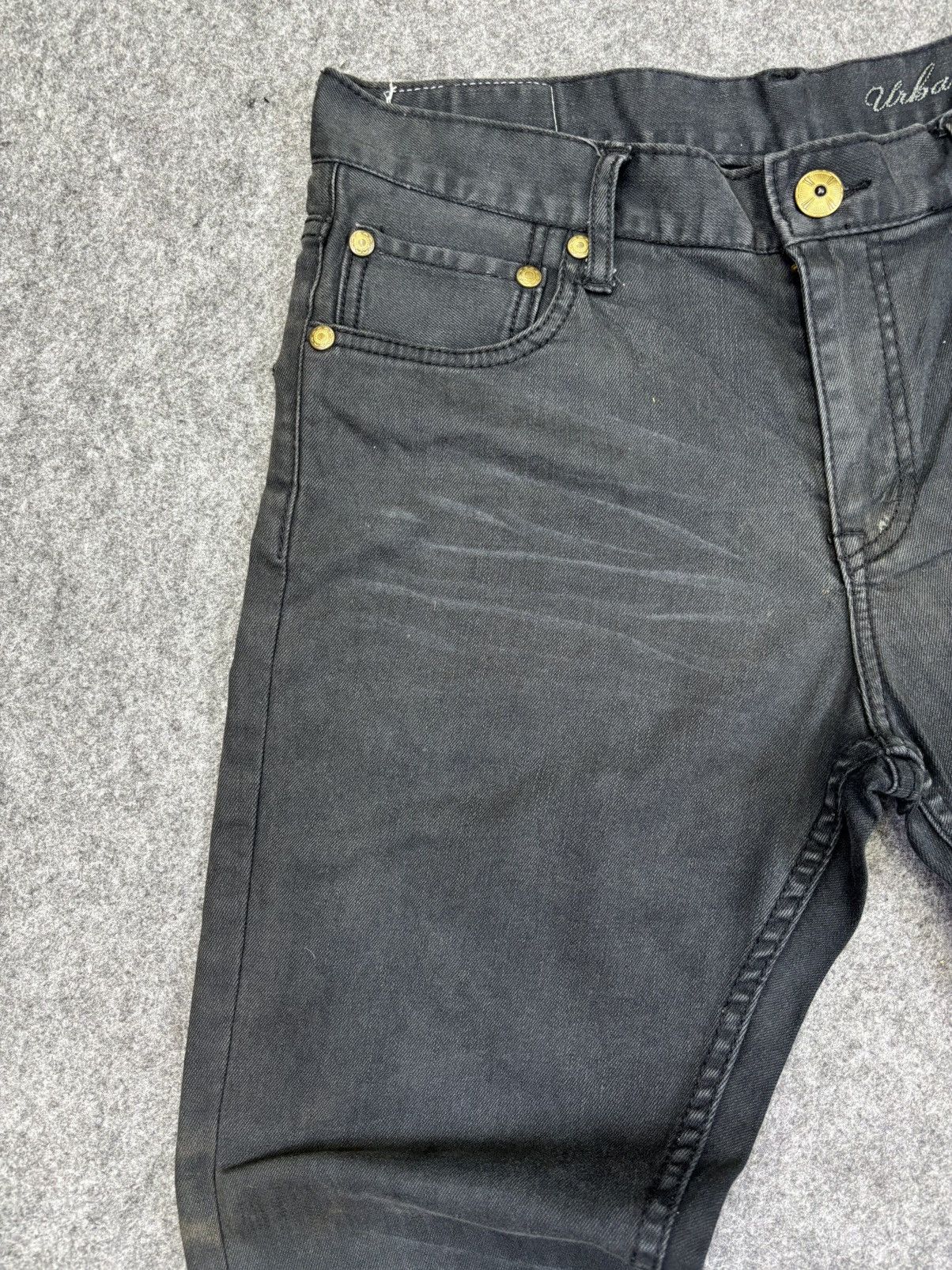 Japanese Brand 💥Flare💥 Urban Craft Black Wash Minimalist Denim F828 Size US 33 - 5 Thumbnail