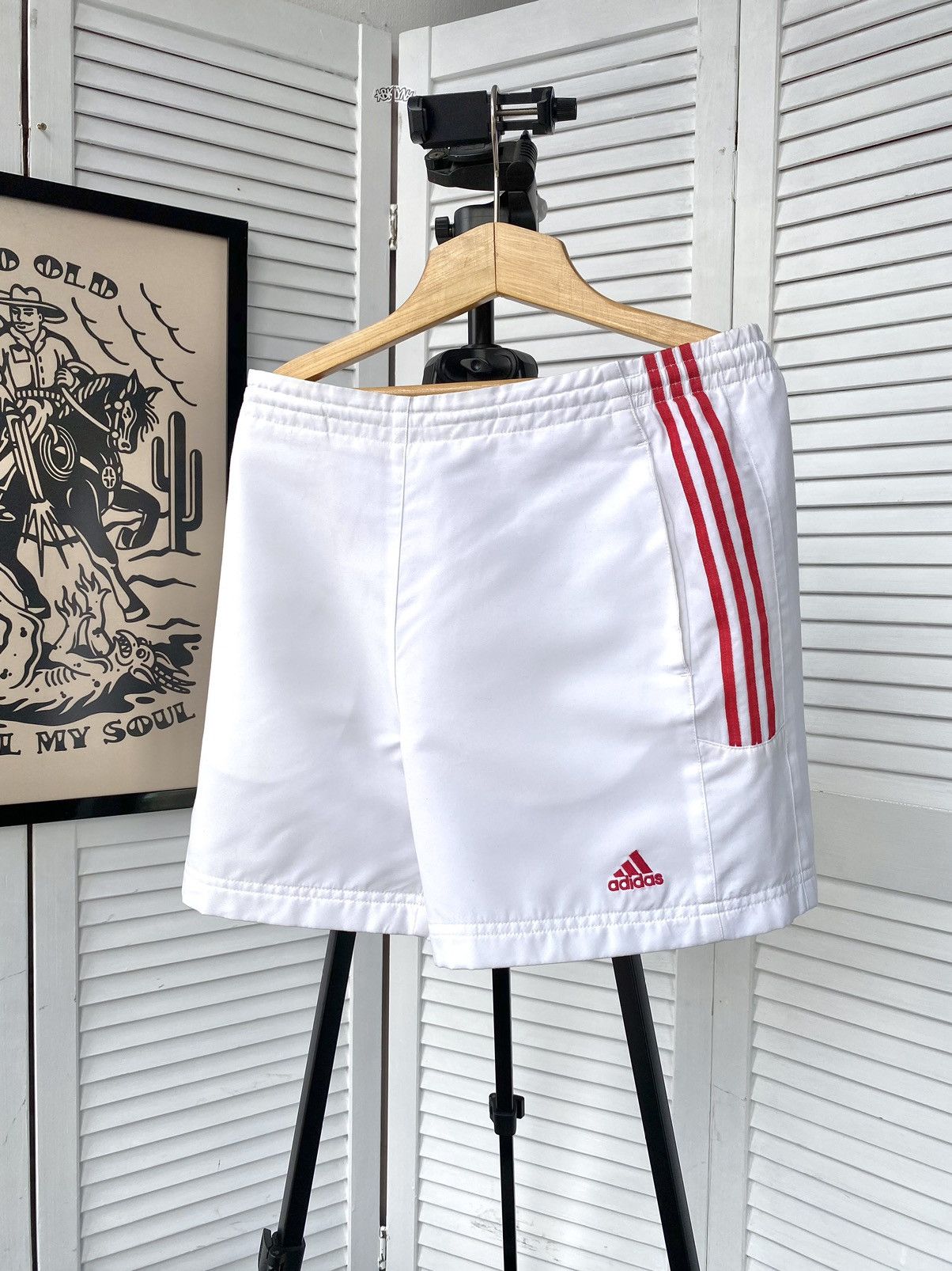 Adidas × Vintage Vintage Adidas Track Striped Shorts Retro Athletic Size US 32 / EU 48 - 1 Thumbnail