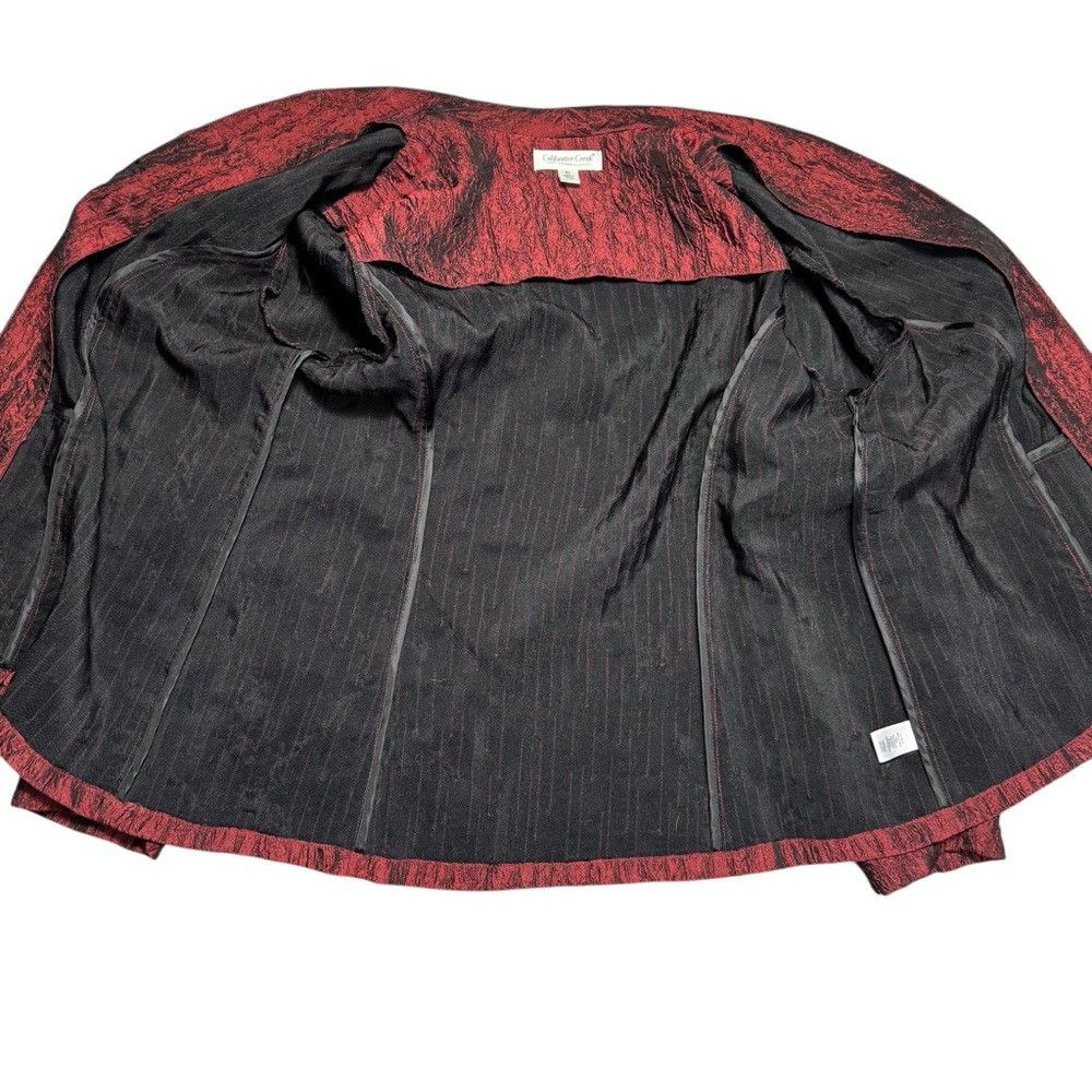 Coldwater Creek Coldwater Creek Red Crinkle Open Front Jacket Size L Petite Size L / US 10 / IT 46 - 5 Thumbnail
