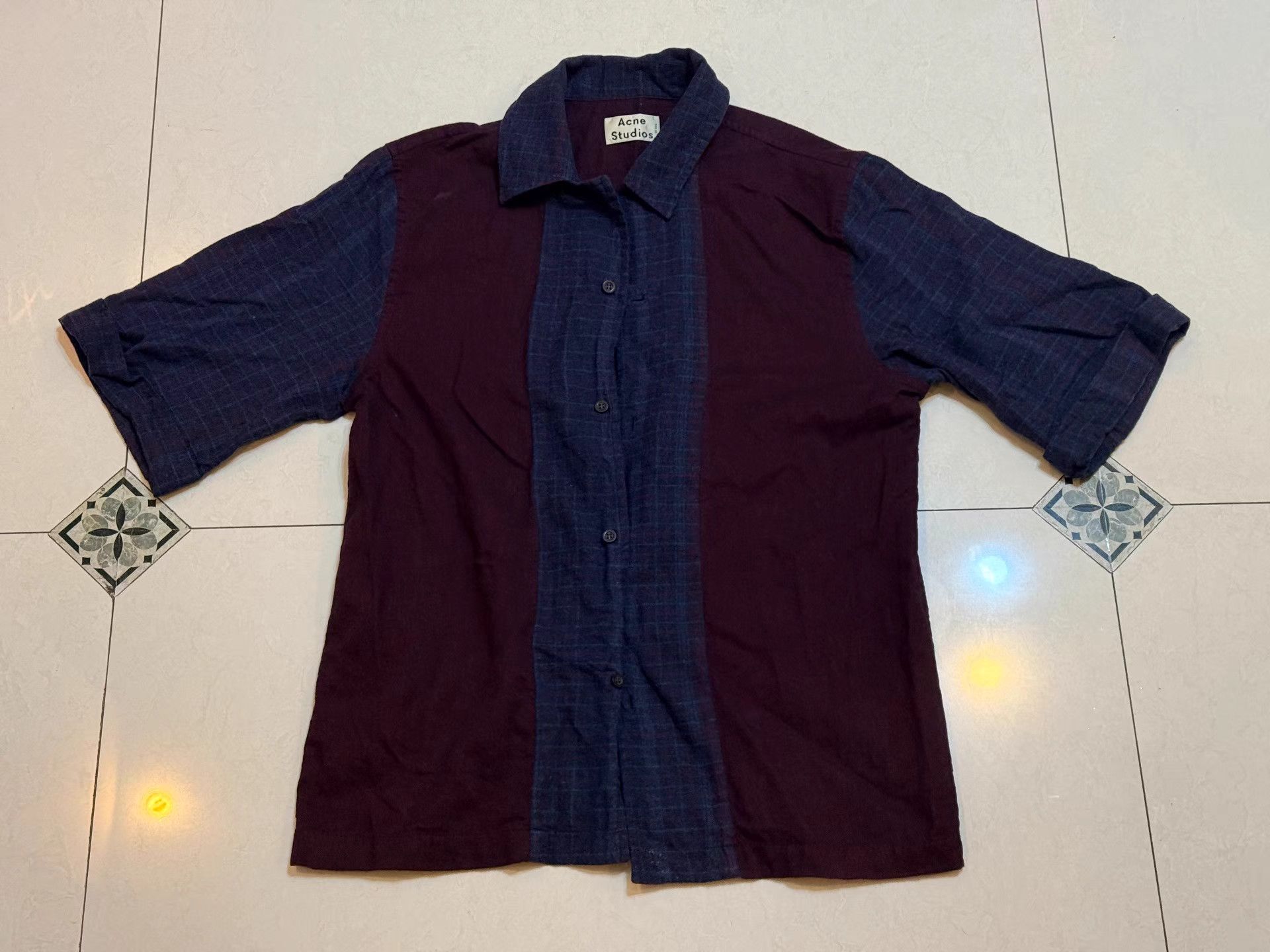 Acne Studios Acne Studios Old Money Color Block Short Sleeve K3 Size US S / EU 44-46 / 1 - 1 Thumbnail