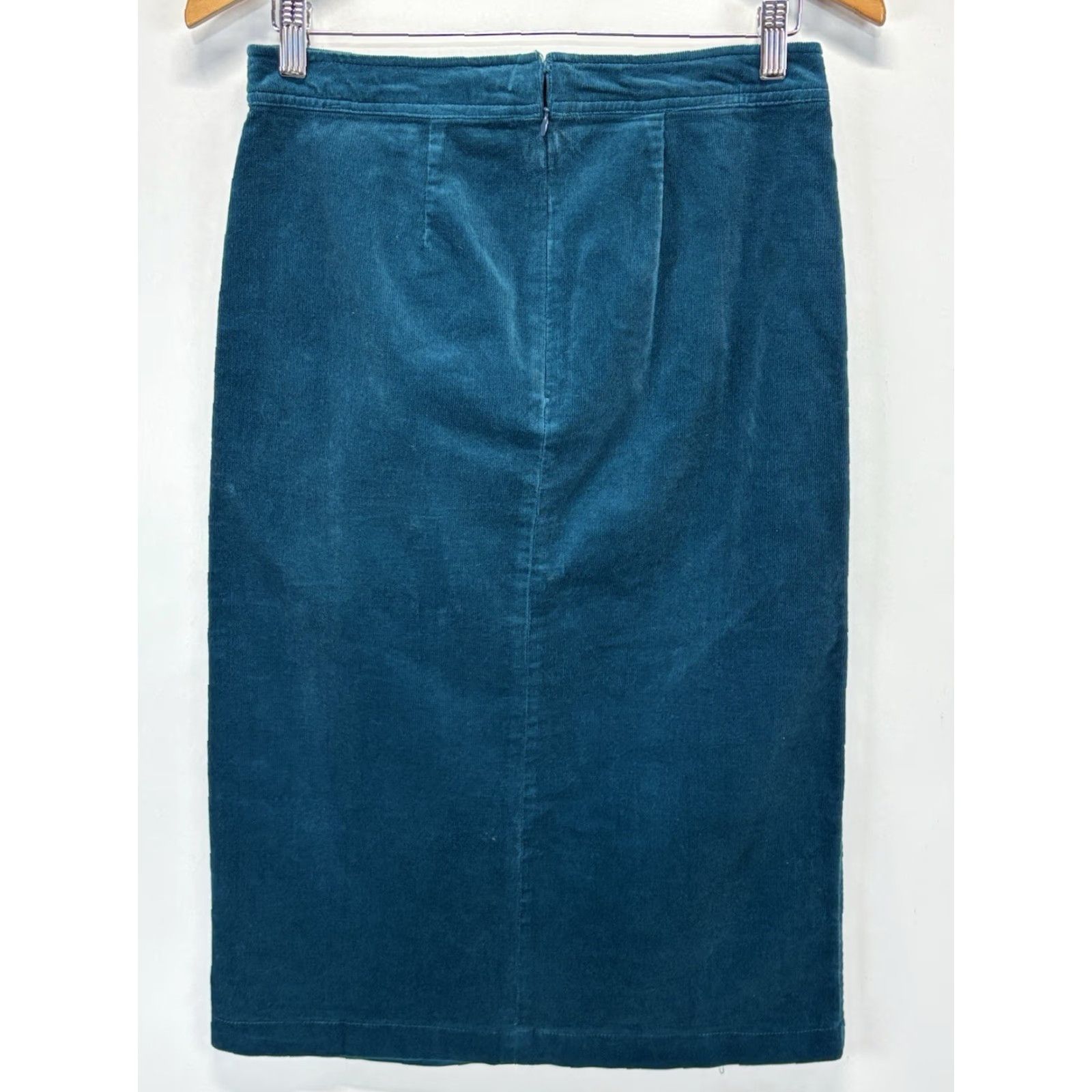 Vintage VINTAGE Chadwick's Corduroy Midi Skirt Women 4 Blue 90s Slit Pencil Womens Size 27" / US 4 / IT 40 - 3 Thumbnail