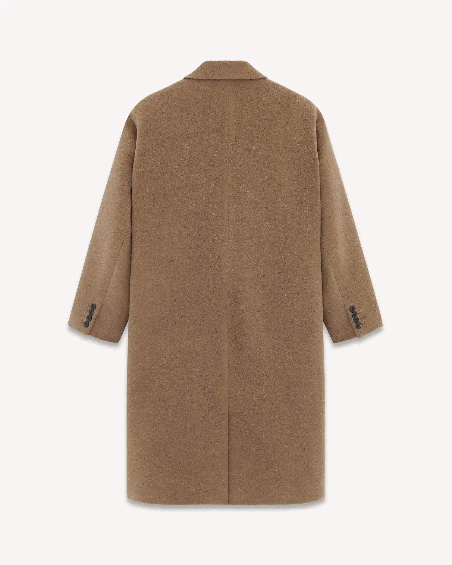 Saint Laurent Paris o1bcso1str1125 Oversized Coat in Beige Size S / US 4 / IT 40 - 2 Thumbnail