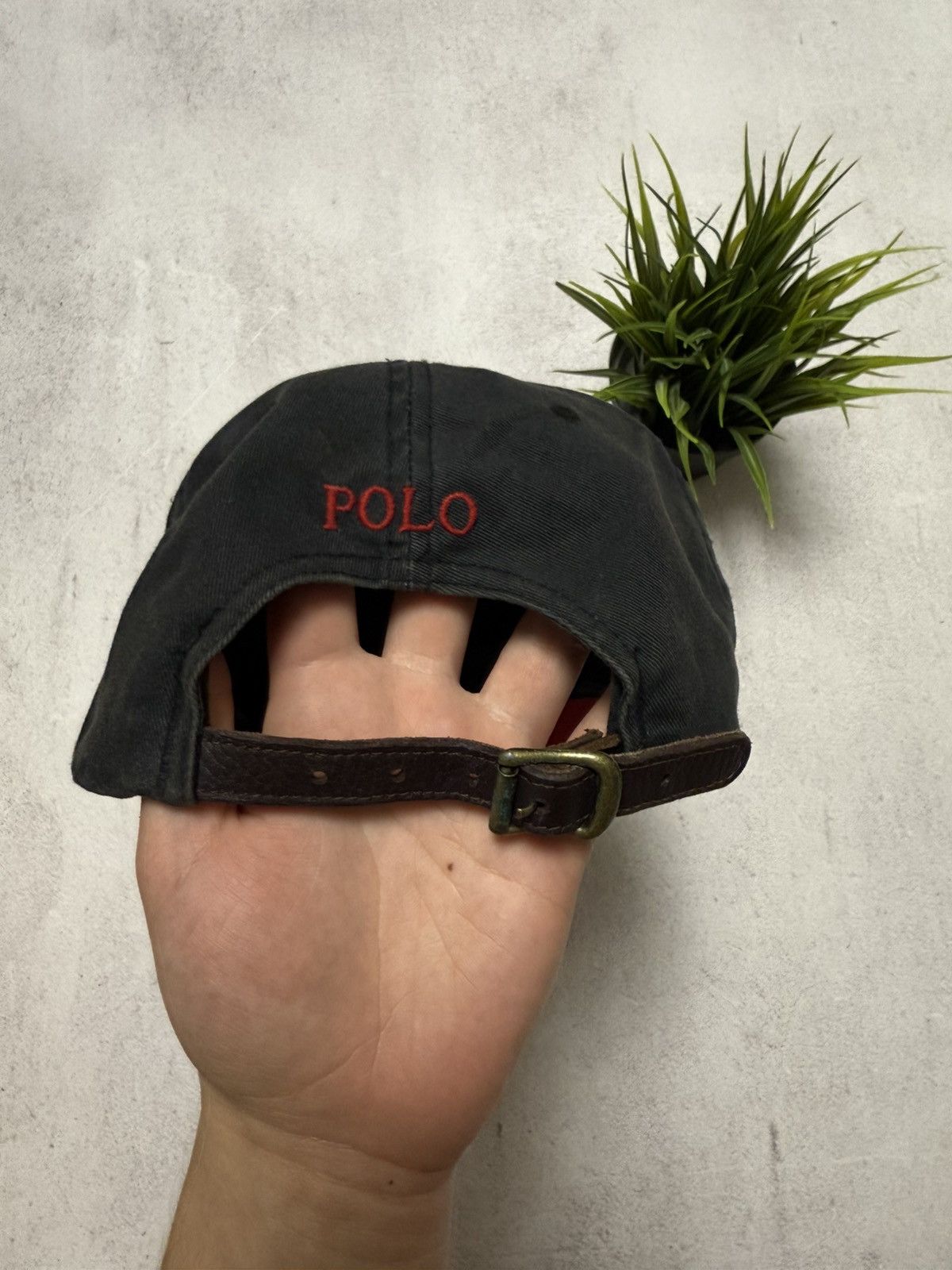 Polo Ralph Lauren × Vintage SICK Polo Ralph Lauren Cap Hat Black Mens Red Horse Y2K 90s Size ONE SIZE - 4 Thumbnail