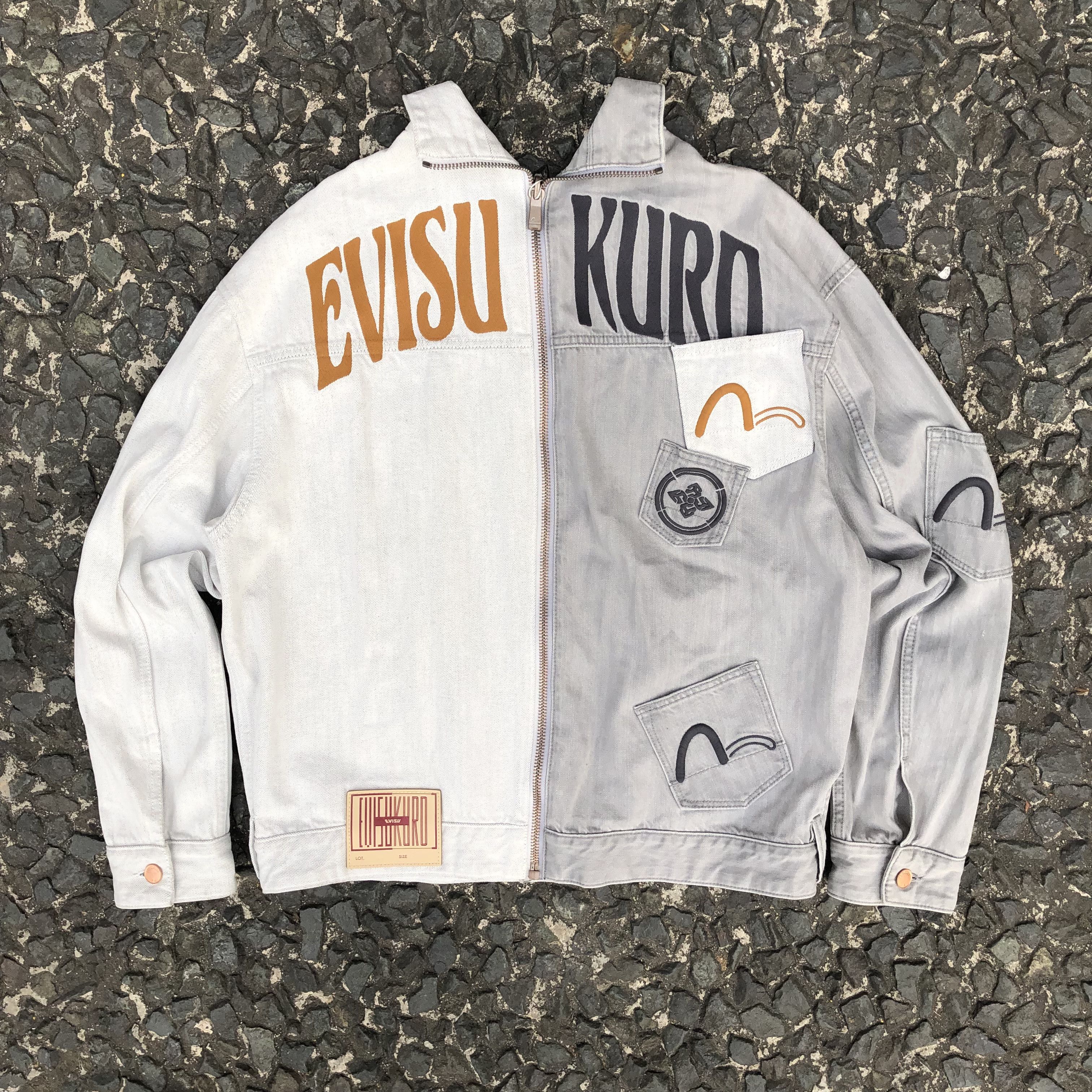 Evisu Evisu Kuro Seagull Split Denim Jacket Size US L / EU 52-54 / 3 - 4 Thumbnail