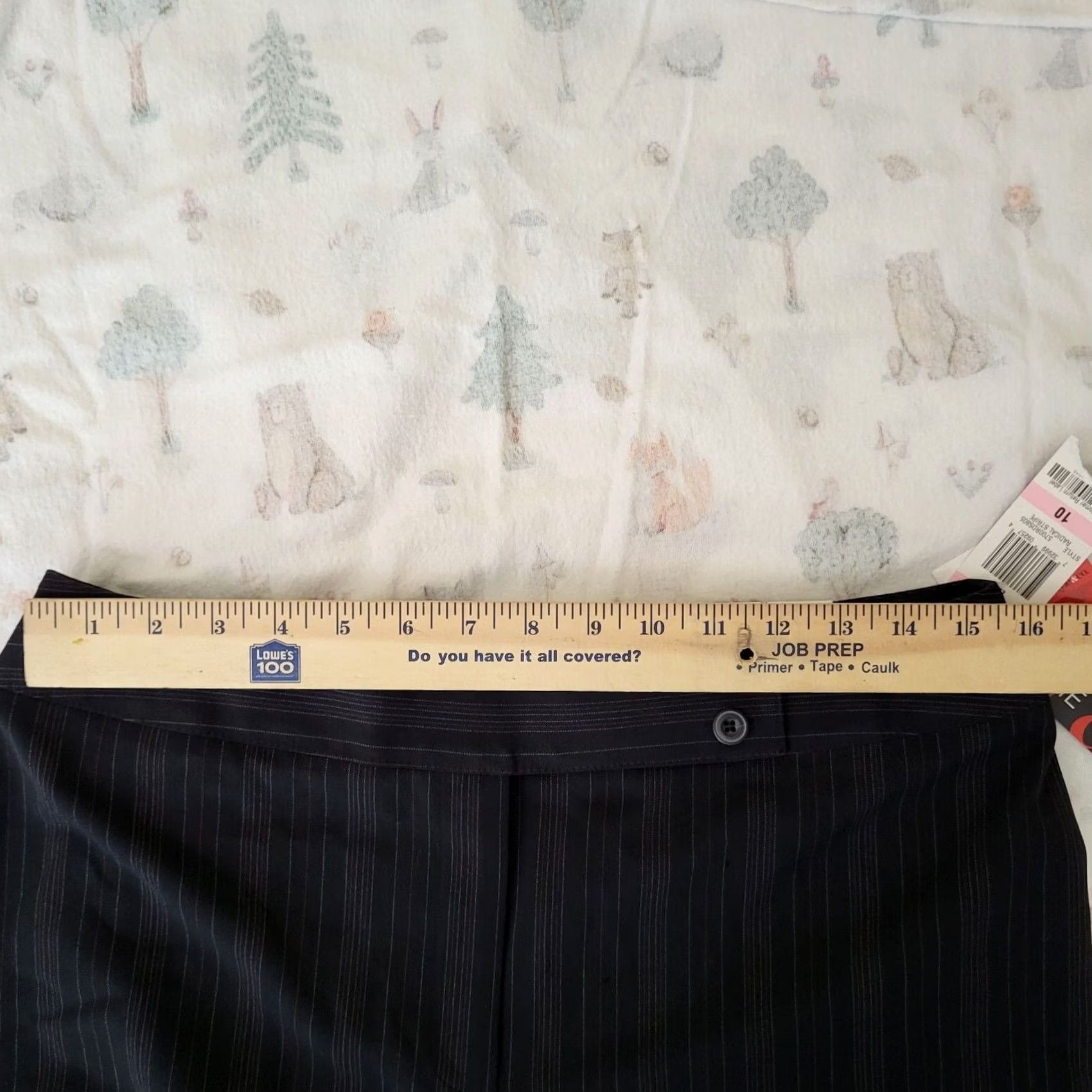 Vintage STYLE & Co. Dress Pants Striped Black White Stretch Straight Leg Size 10 Womens Pants Size 32" / US 10 / IT 46 - 3 Thumbnail