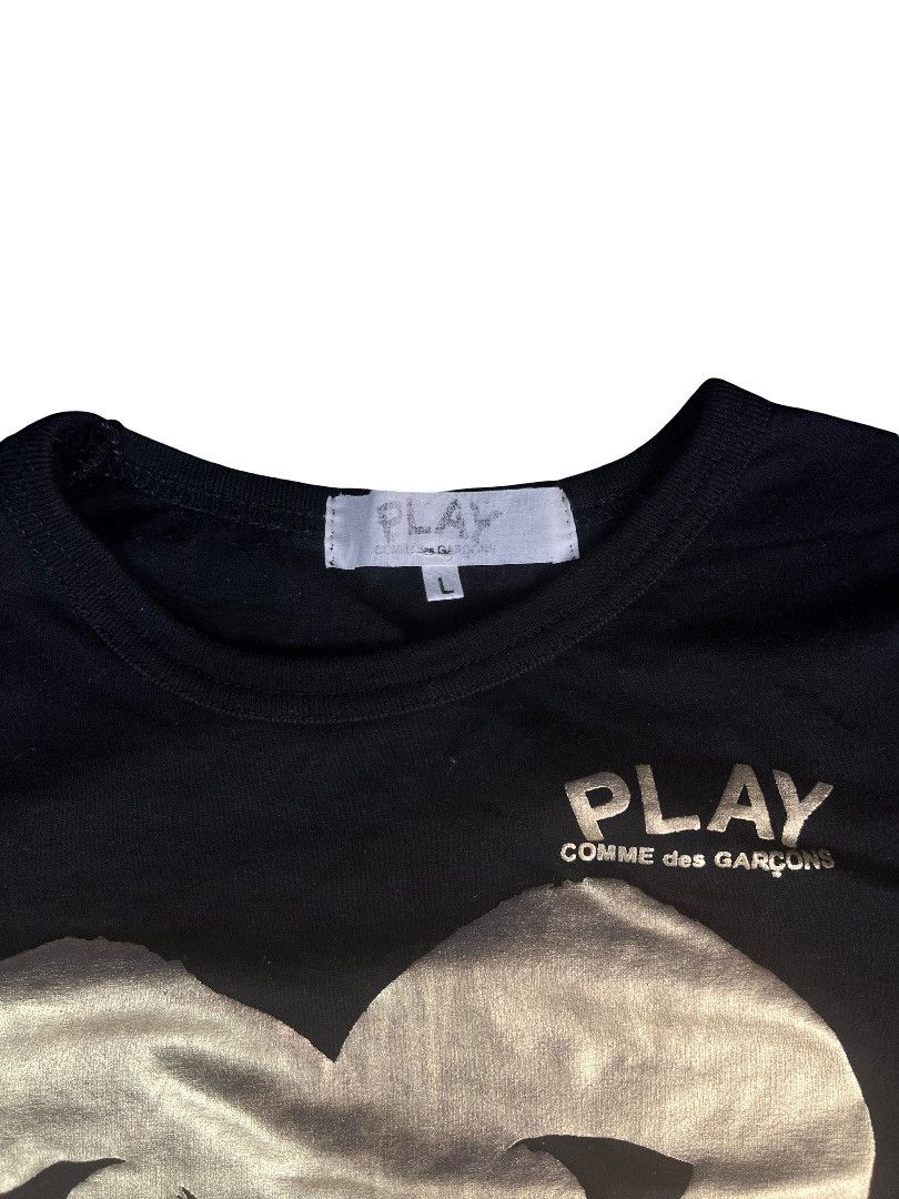 Comme des Garcons Rare CDG PLAY Metallic Heart Tee – Black /Gold – Men’s Large Size US L / EU 52-54 / 3 - 2 Thumbnail