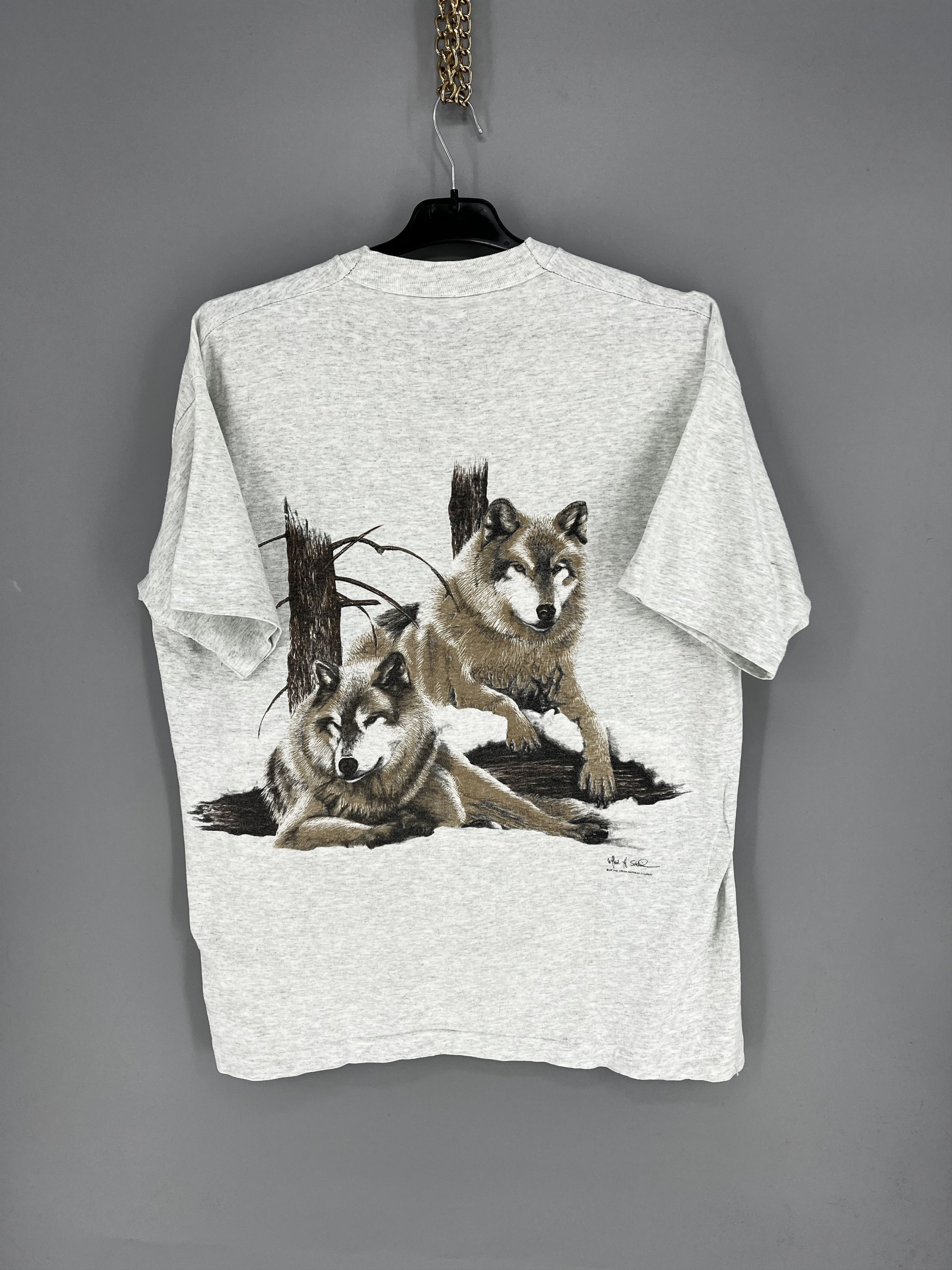 Vintage Vintage 90s Wolf Face Boxy Fit Tee Toys Rock Size XL Size US XL / EU 56 / 4 - 10 Thumbnail