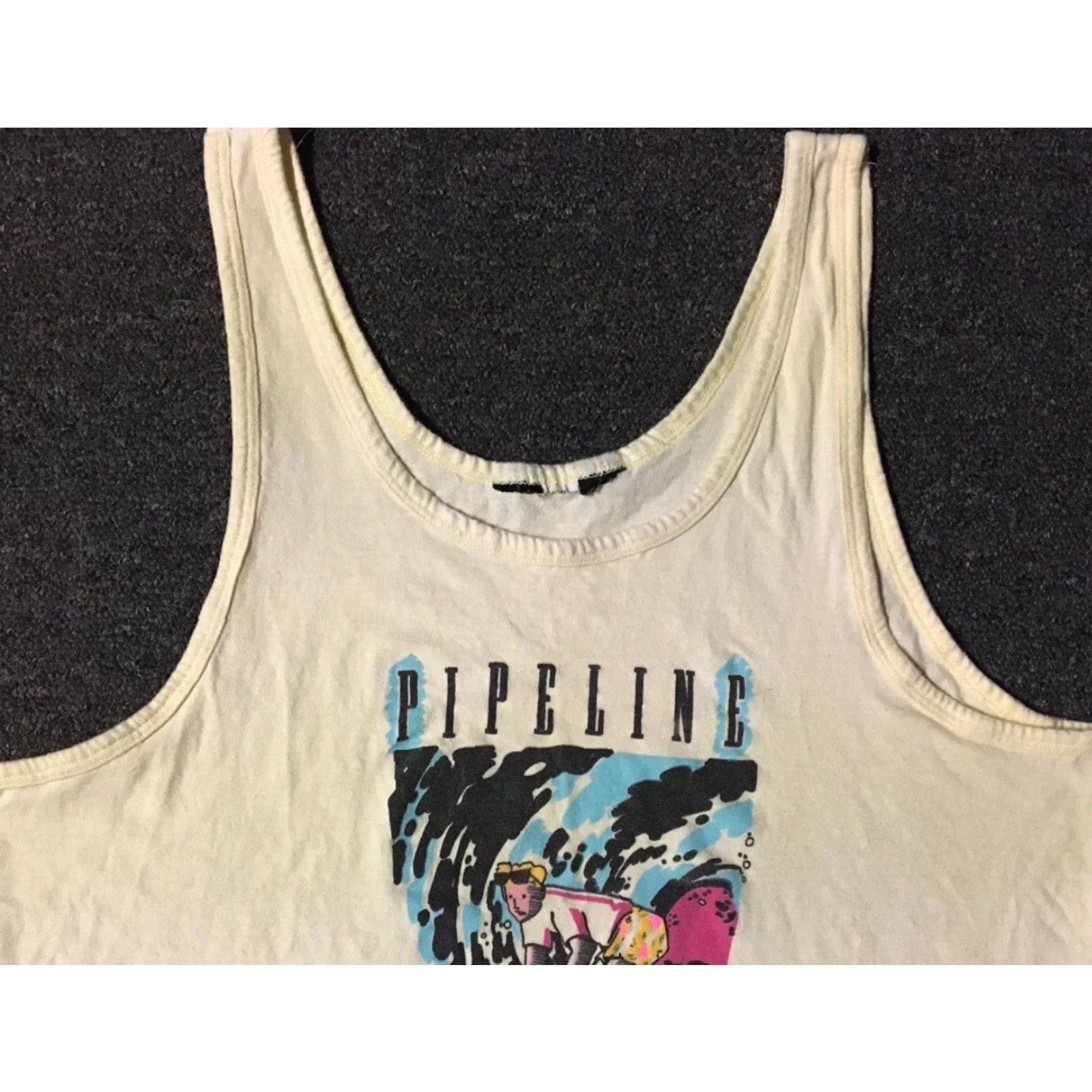 Vintage VINTAGE 80s Pipeline Pizzazz Faded Surf Tank Top Yellow Small Men T-Shirt Sleeveless Grunge Beach Skate Hawaii USA Ocean Pacific TC 90s Size US S / EU 44-46 / 1 - 5 Thumbnail