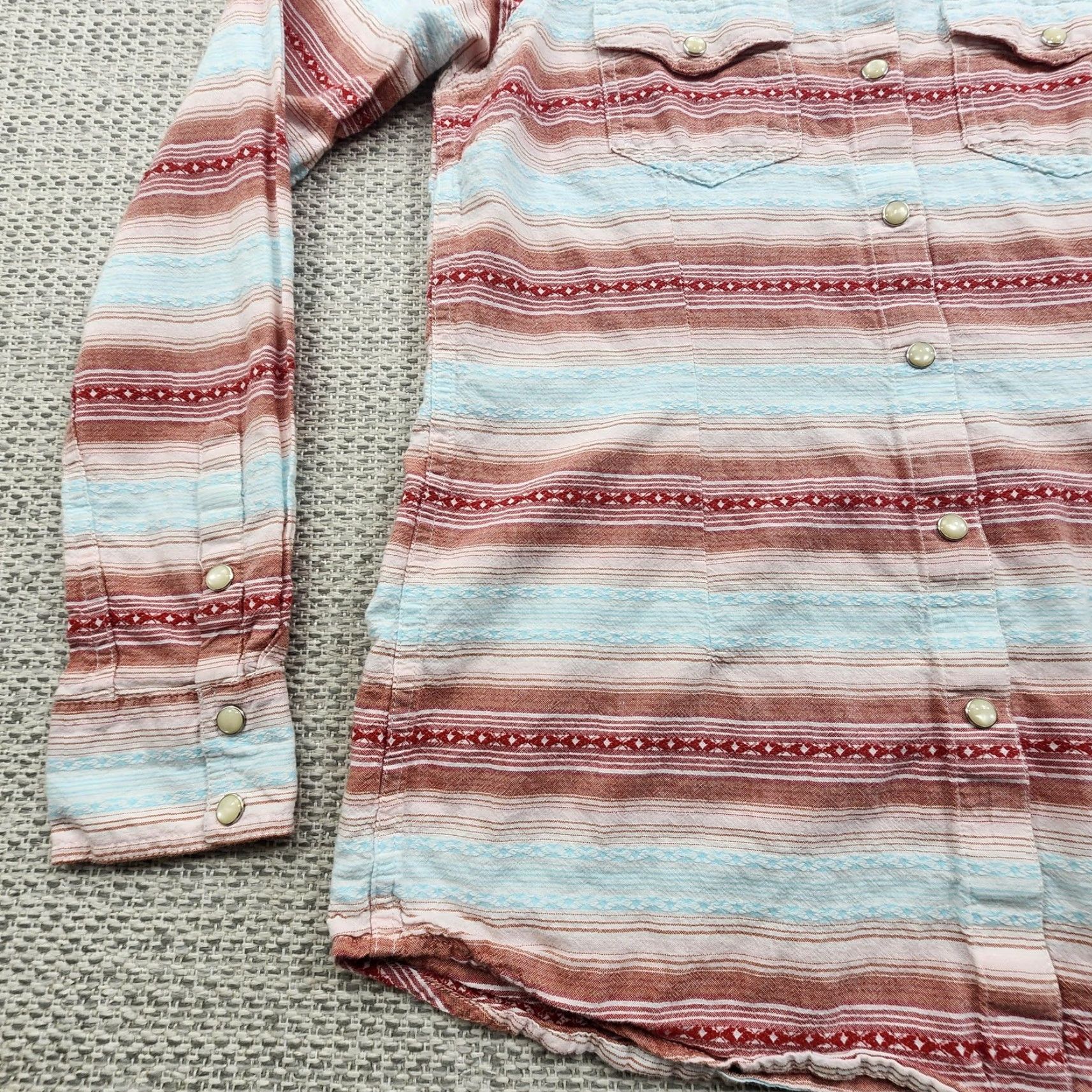 Ariat Ariat REAL Shirt Womens Small Red Blue Western Snap Button Long Sleeve Cotton Size S / US 4 / IT 40 - 3 Thumbnail