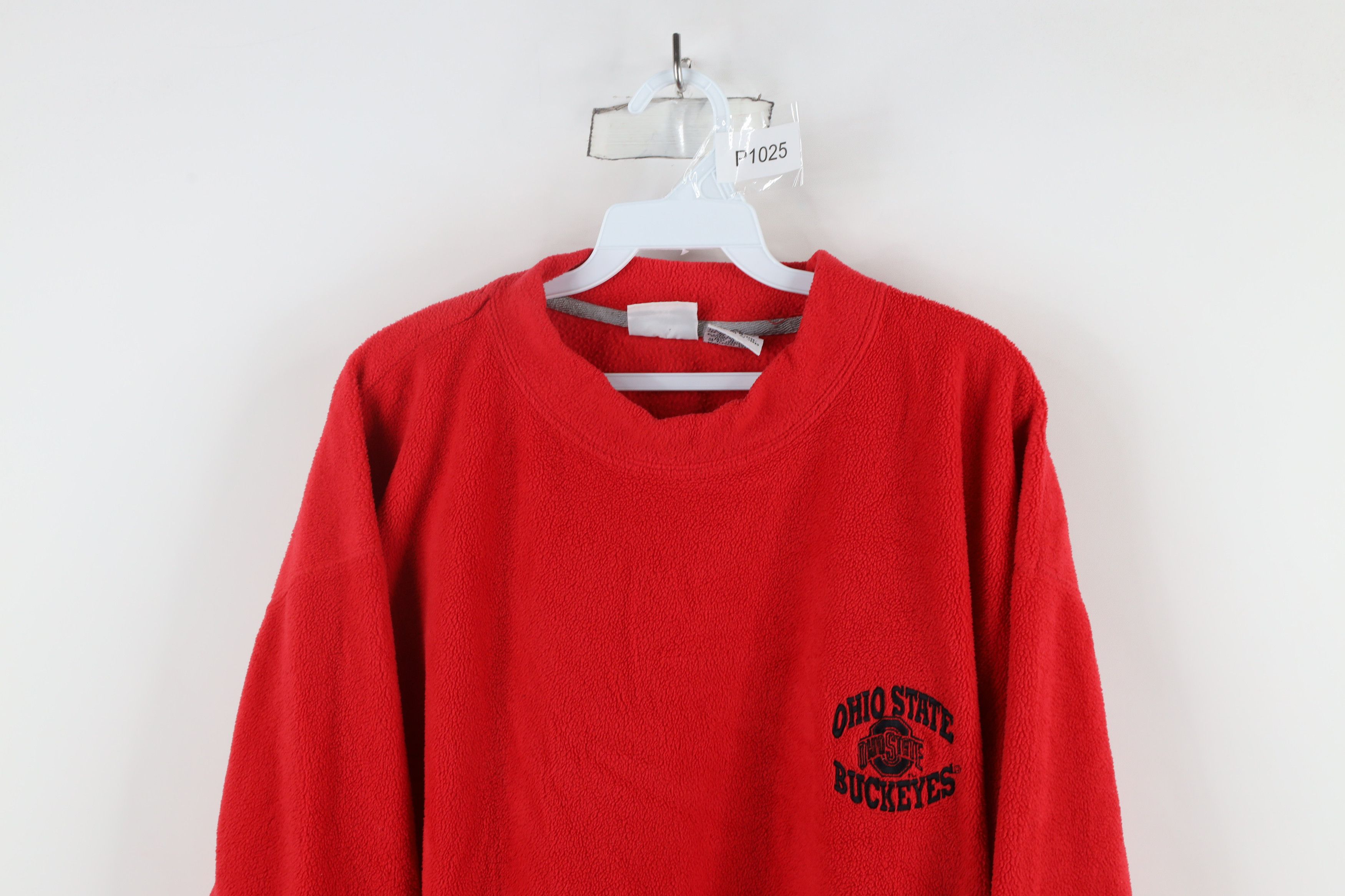 Vintage Vintage 90s Ohio State University Thick Fleece Sweater Red Size US XXL / EU 58 / 5 - 2 Thumbnail