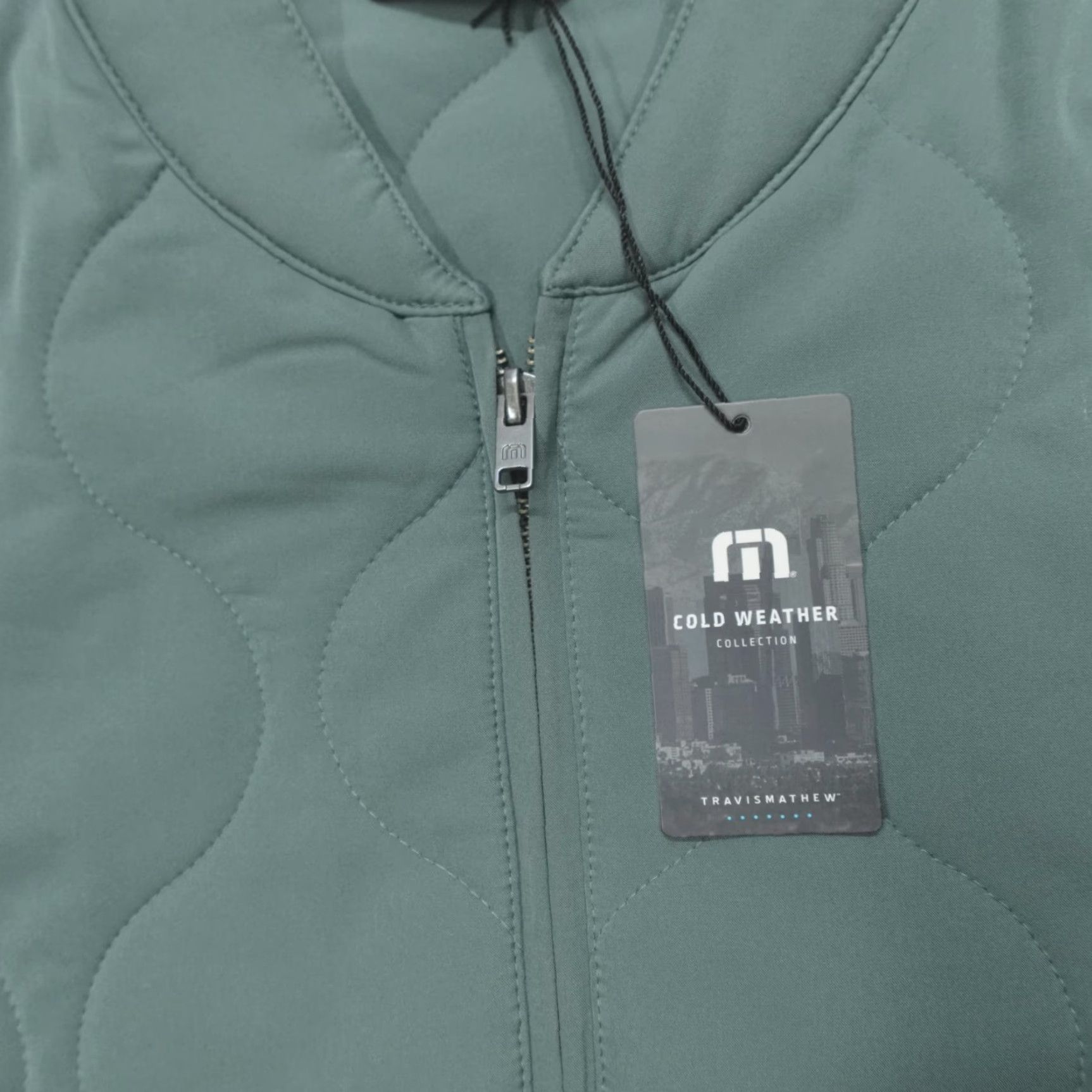 TravisMathew Travis Mathew Quilted Bomber Jacket Men's M Come What May Balsam Green Size US M / EU 48-50 / 2 - 3 Thumbnail