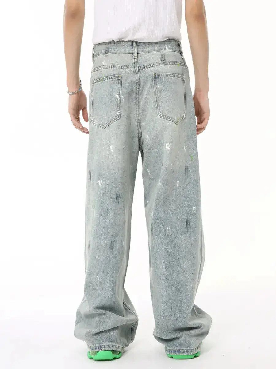 Japanese Brand Retro loose casual graffiti jeans Size US 32 / EU 48 - 3 Thumbnail