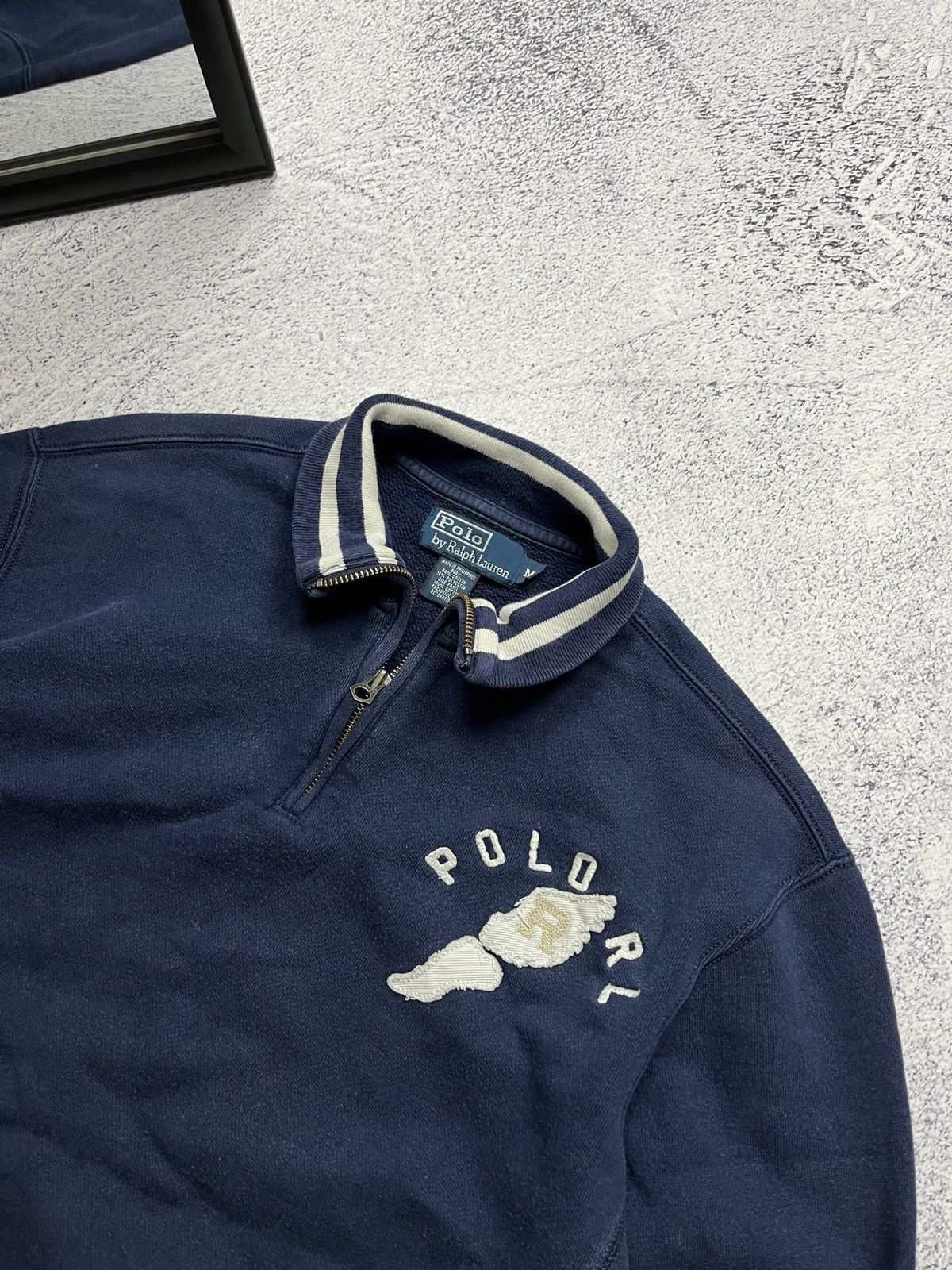 Polo Ralph Lauren 💥 Vintage Polo Ralph Lauren Pwing Stadium Sweater Halfzip Size US M / EU 48-50 / 2 - 5 Thumbnail