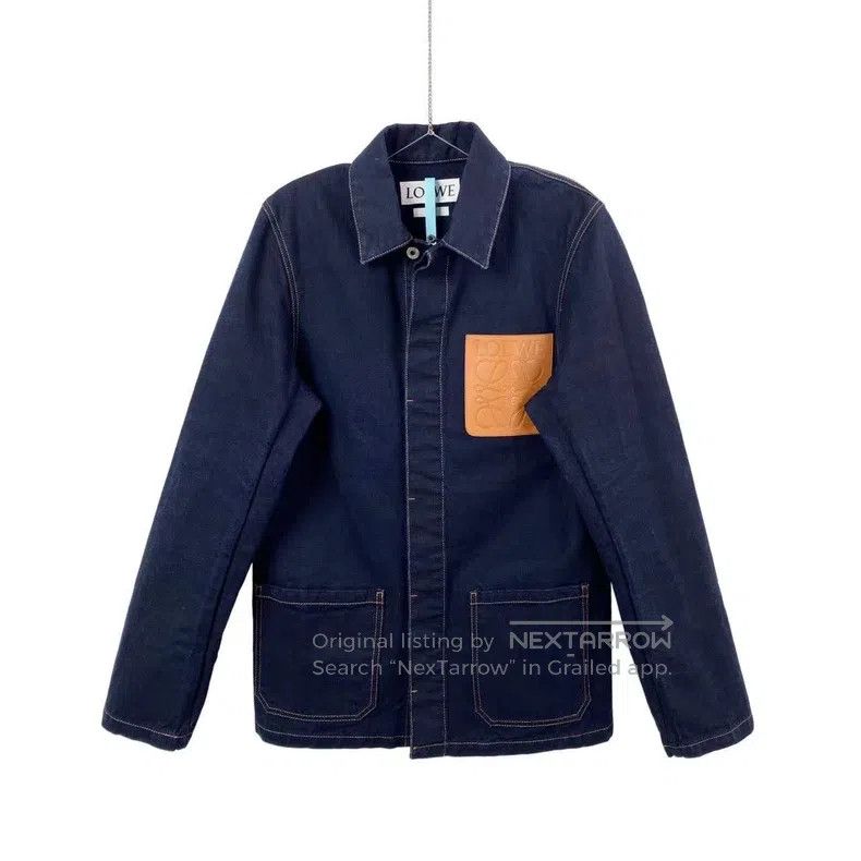 Loewe Loewe Color-block leather patch denim jacket Size US S / EU 44-46 / 1 - 1 Thumbnail