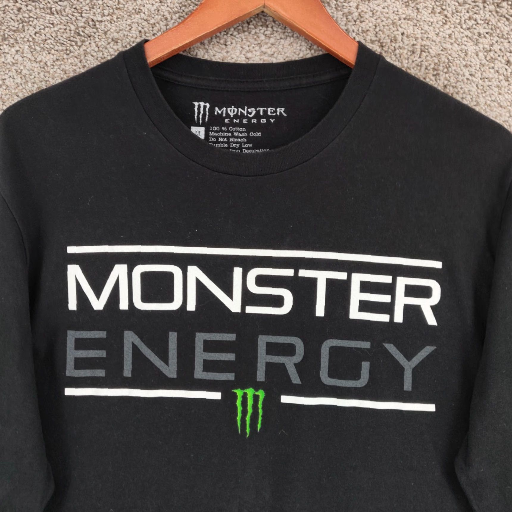 Logo 7 Monster Energy Shirt Mens Medium Black Long Sleeve Logo Y2K Motocross Size US M / EU 48-50 / 2 - 2 Thumbnail