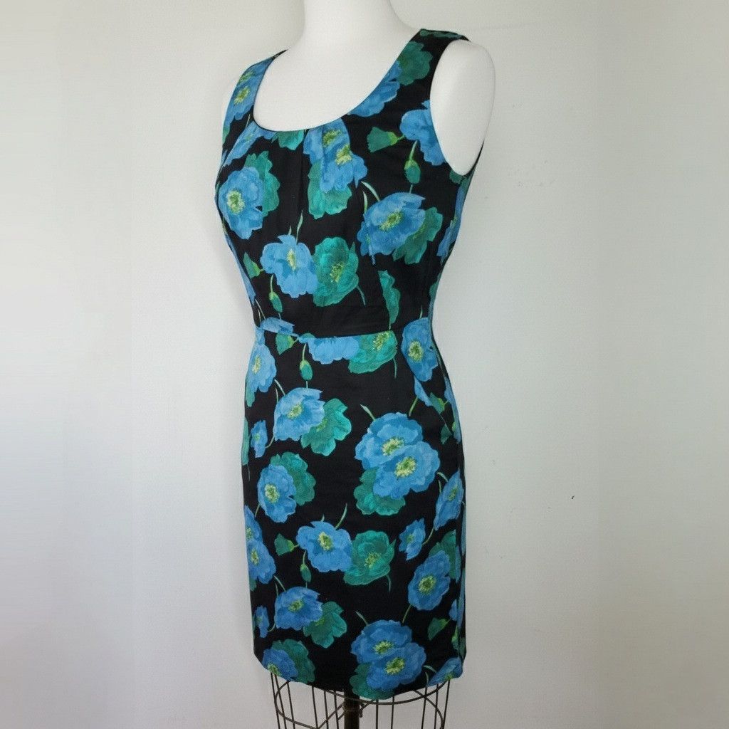 Loft Ann Taylor Loft Size M Dress 100% Cotton Floral Fitted Size M / US 6-8 / IT 42-44 - 2 Thumbnail