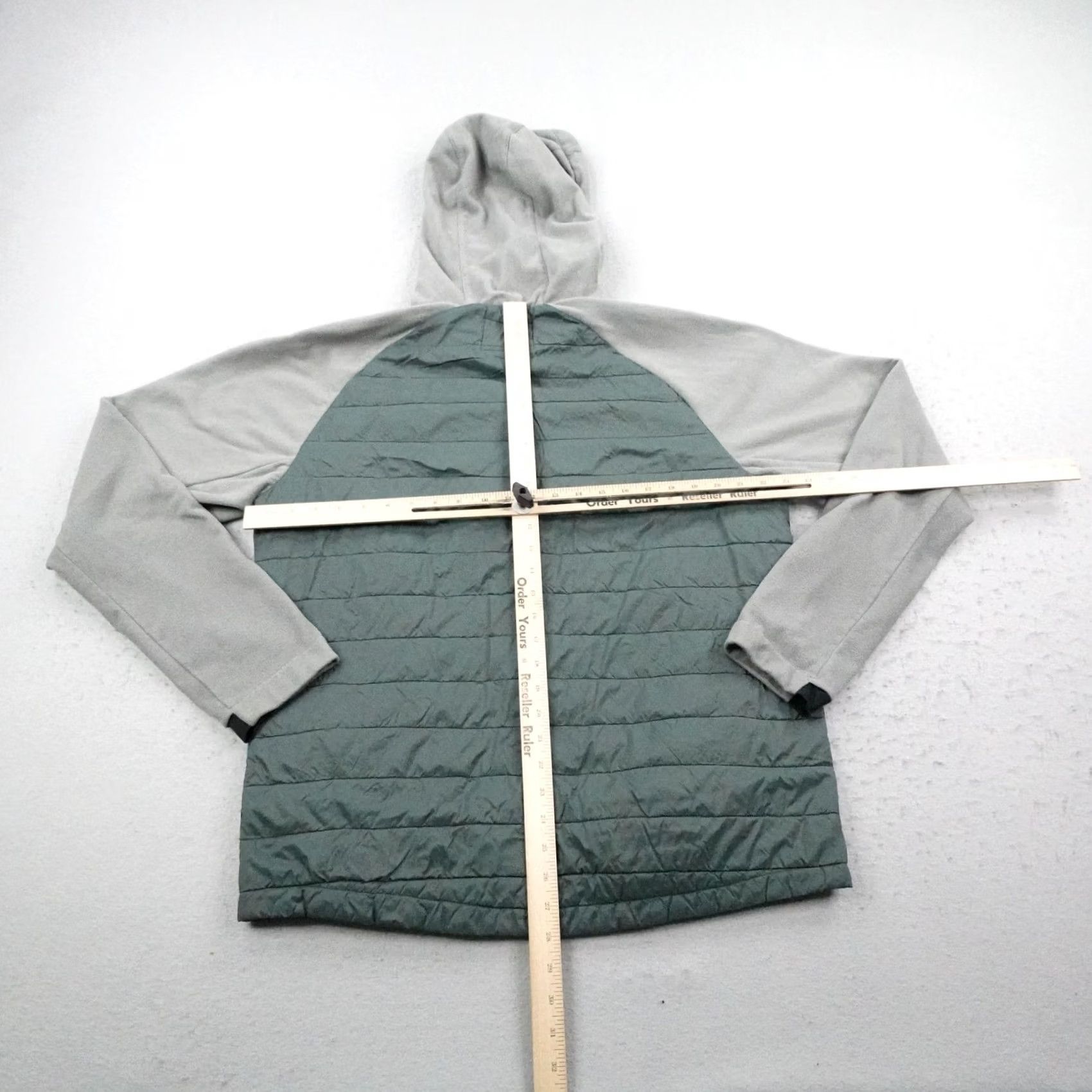 686 686 Mens Large Gray Hybrid Puffer Fleece Hoodie Full Zip Jacket Snowboarding Size US L / EU 52-54 / 3 - 6 Thumbnail