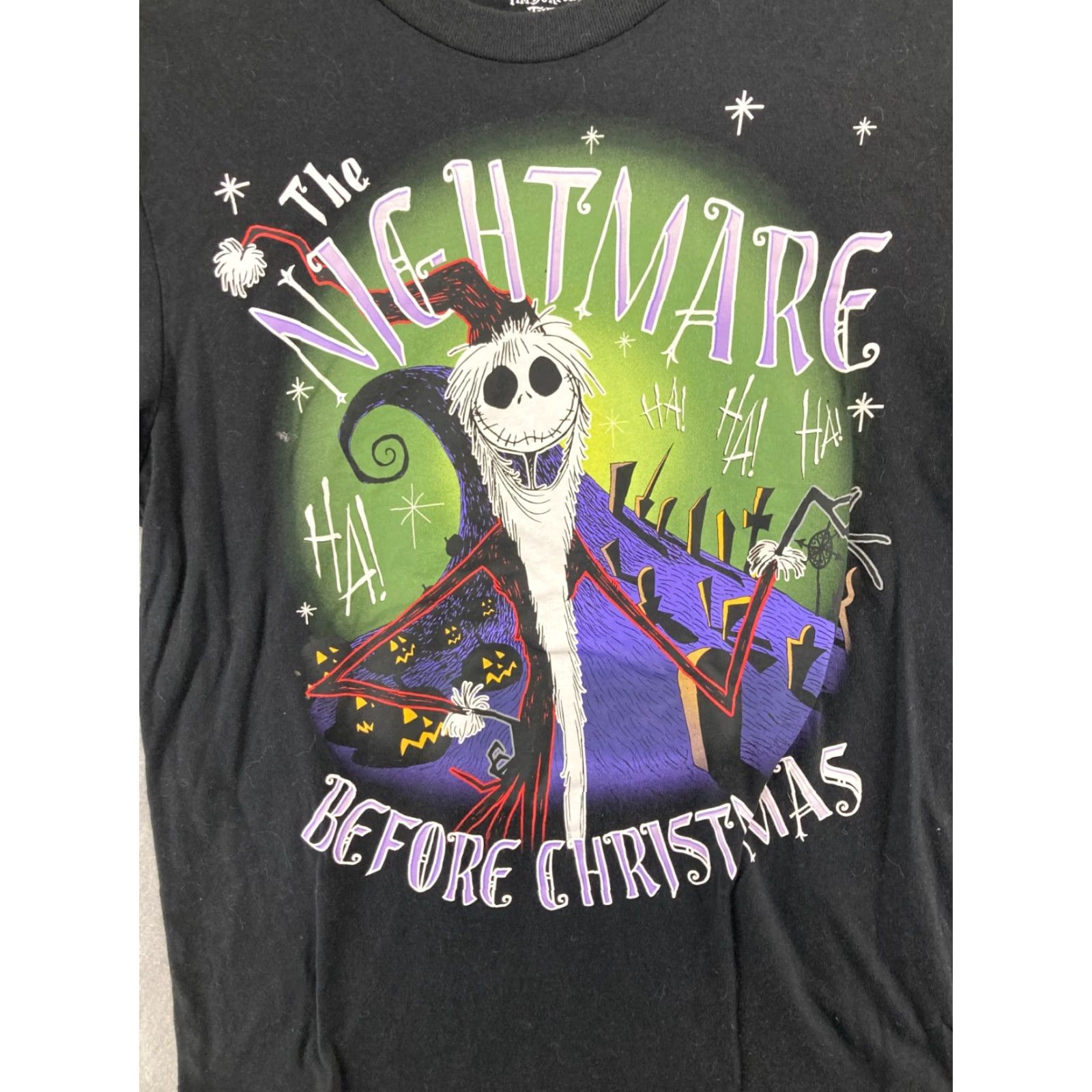 Vintage The Nightmare Before Christmas Mens TShirt M Black Santa Jack Skellington Size US M / EU 48-50 / 2 - 2 Thumbnail