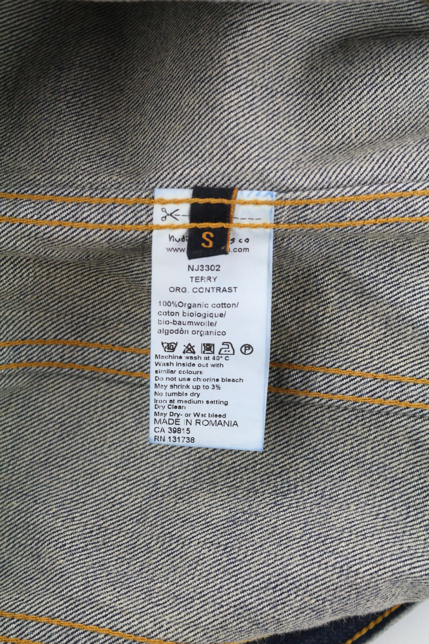 Nudie Jeans TERRY ORG. CONTRAST S Organic Cotton Denim Jacket 80379 Size US S / EU 44-46 / 1 - 7 Thumbnail