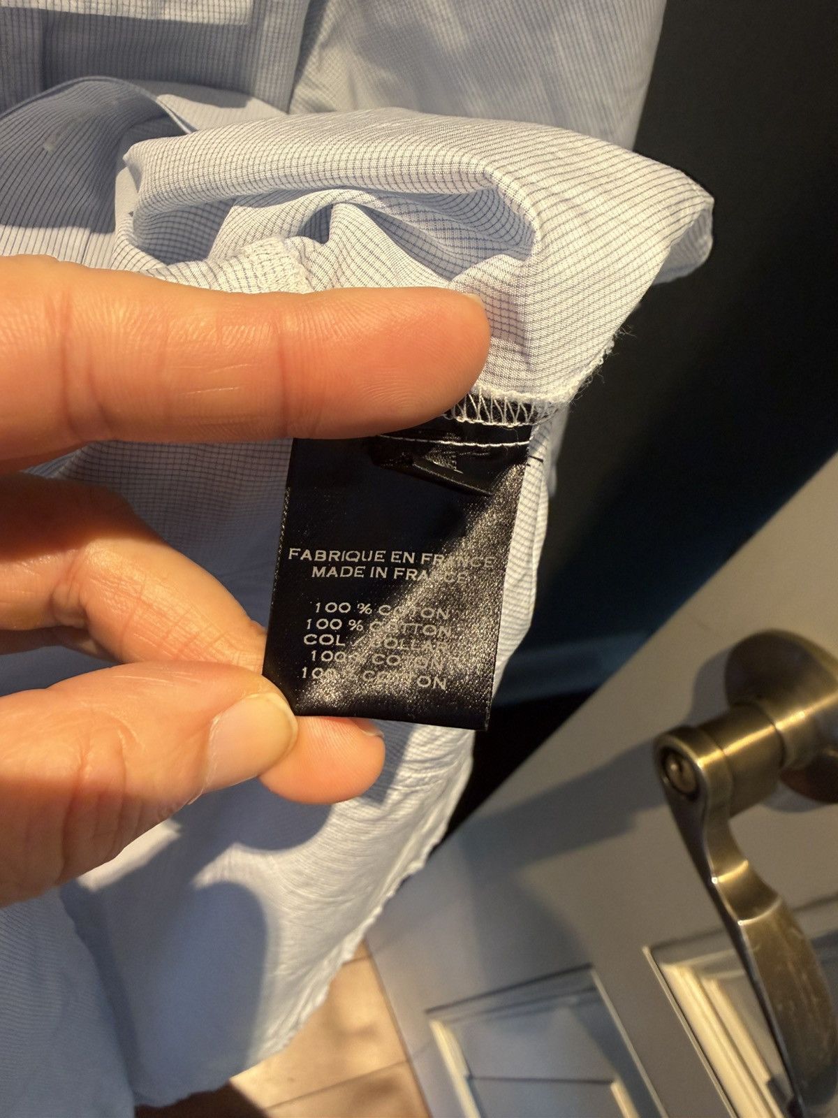 Balmain Blue shirt with denim collar size39 Size US M / EU 48-50 / 2 - 11 Thumbnail