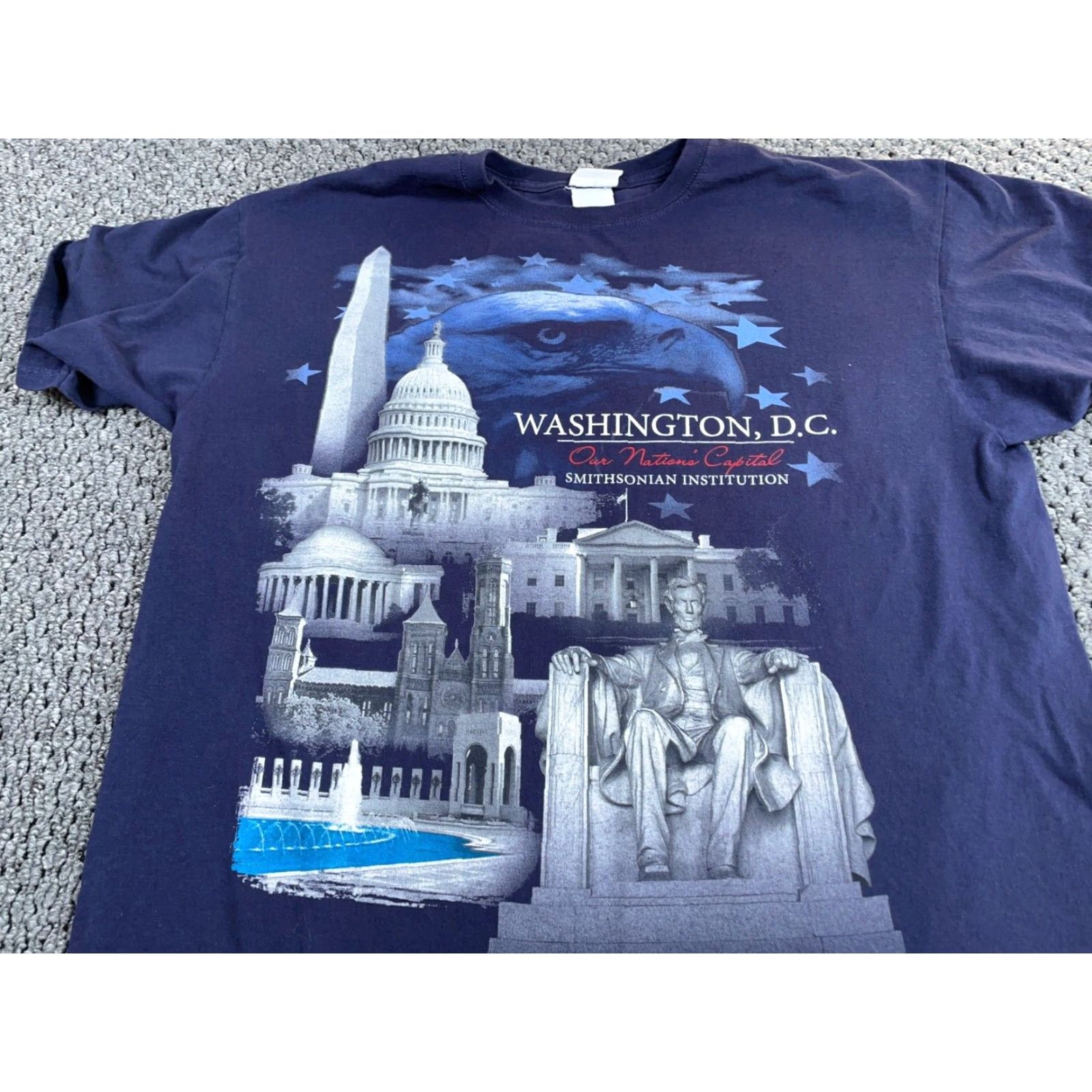 Vintage VINTAGE Smithsonian Institute Washington DC T-Shirt Adult XL Blue Lincoln Memorial Men XL Blue Graphic Print Shirt Size US XL / EU 56 / 4 - 5 Thumbnail