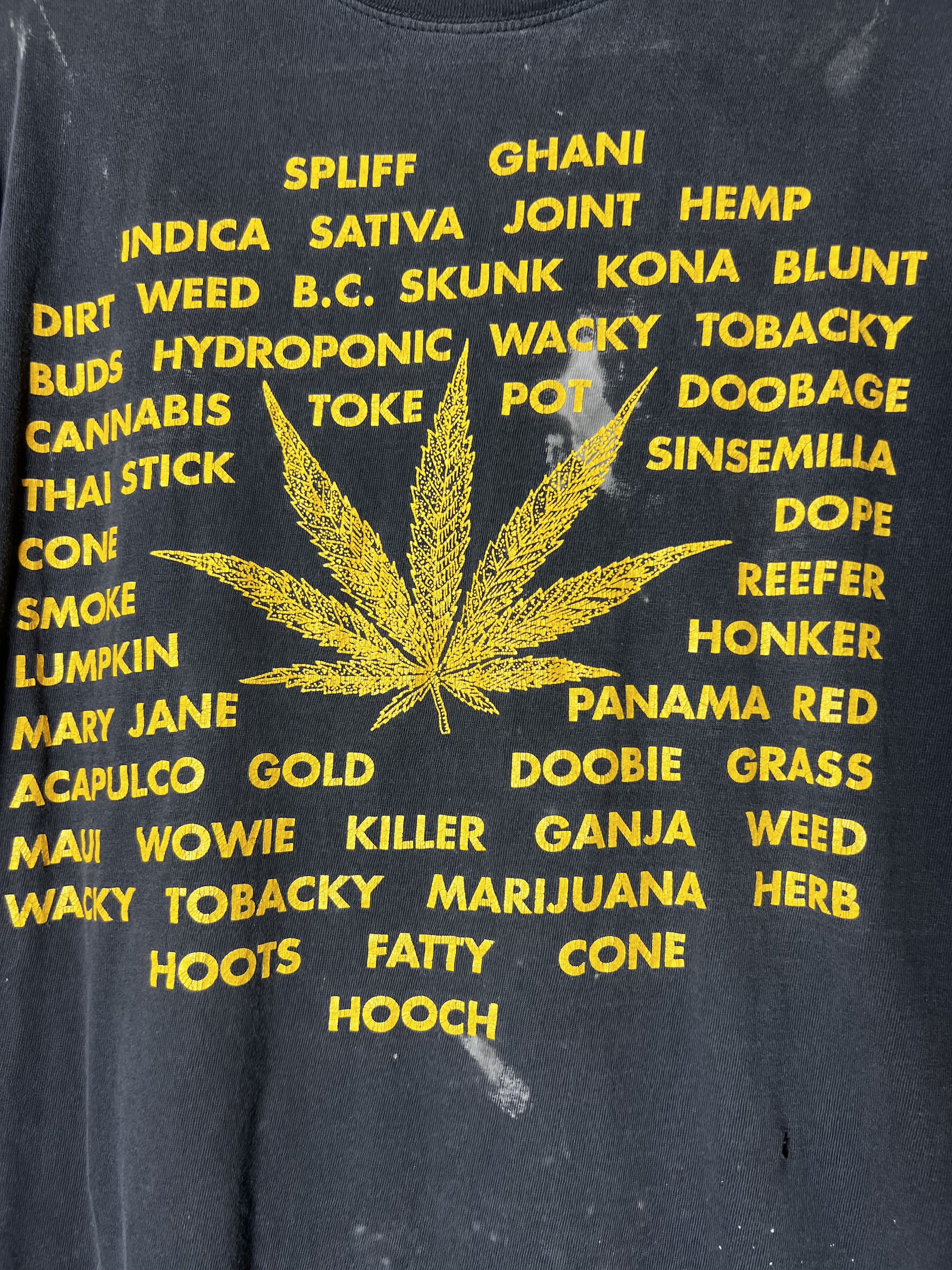 Vintage RARE Vintage Marijuana Leaf 420 Friendly Graphic T-Shirt Size US L / EU 52-54 / 3 - 2 Thumbnail