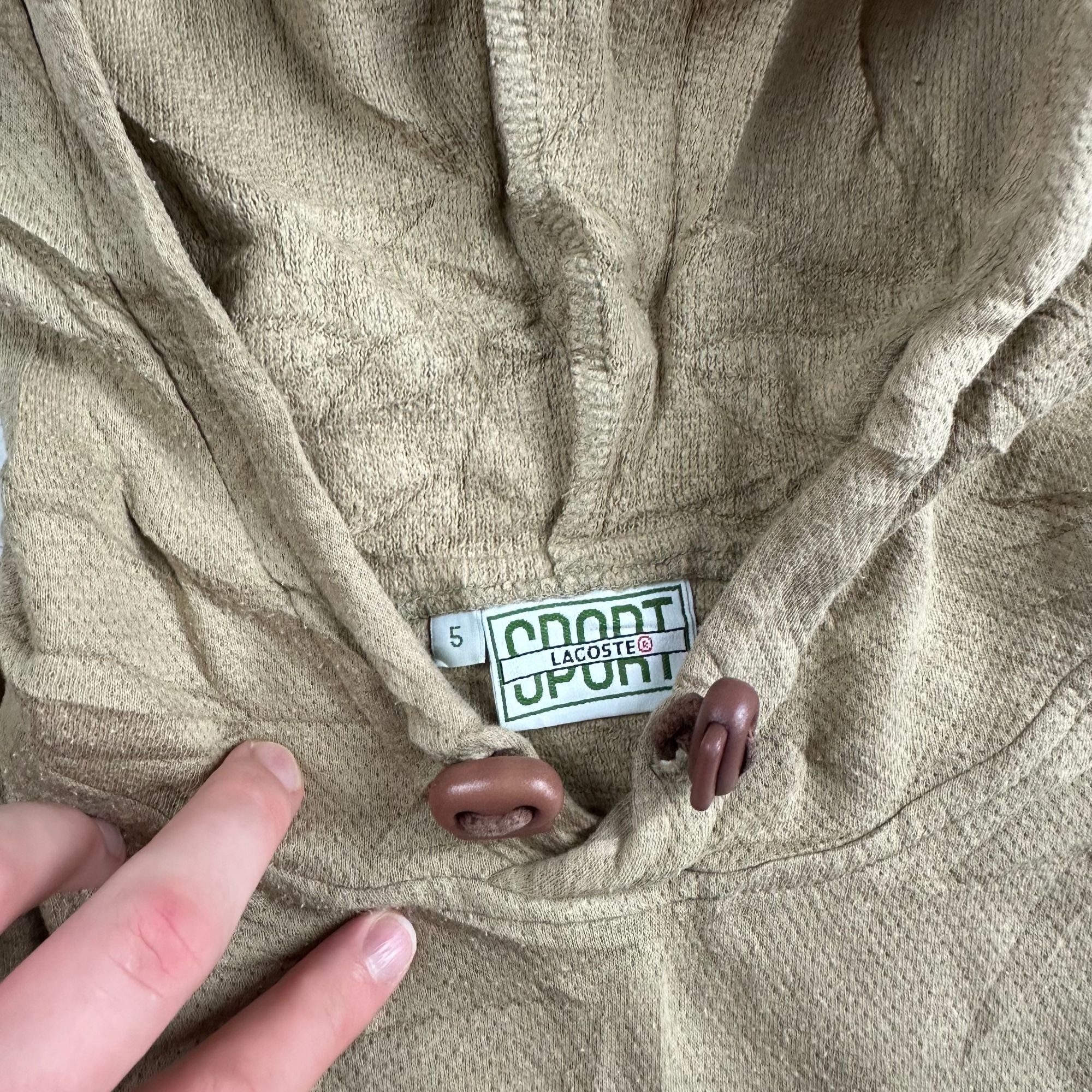 Lacoste Vintage 90s Lacoste Sport Pullover Hoodie Beige Size M Size US M / EU 48-50 / 2 - 3 Thumbnail
