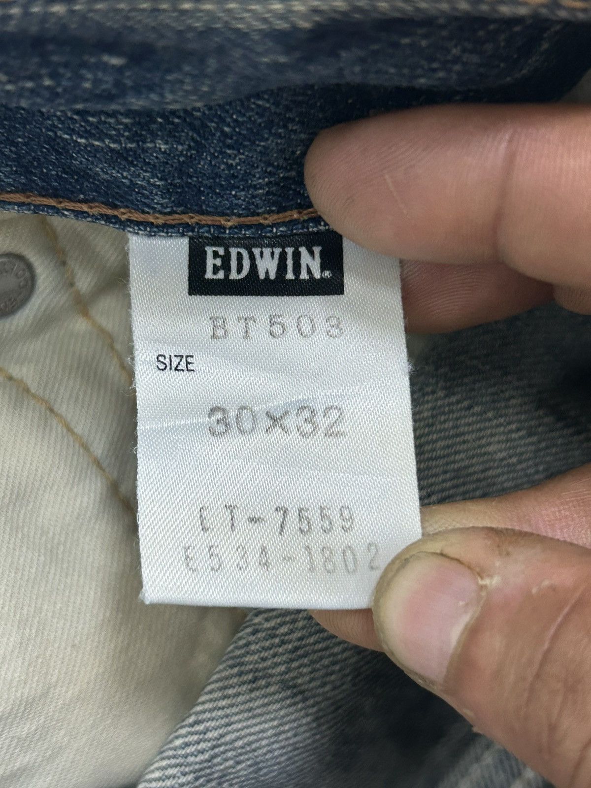 Edwin Vintage Edwin 503 Blue Trip Mud Washed Distressed Size US 33 - 15 Thumbnail