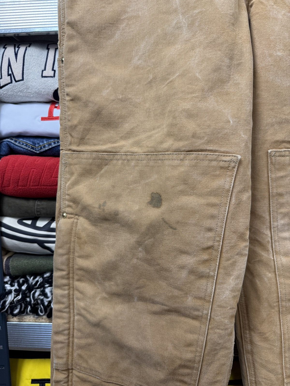 Carhartt Vintage 90s Carhartt Overalls Tan Cotton Canvas Baggy Wide Size US 34 / EU 50 - 7 Thumbnail