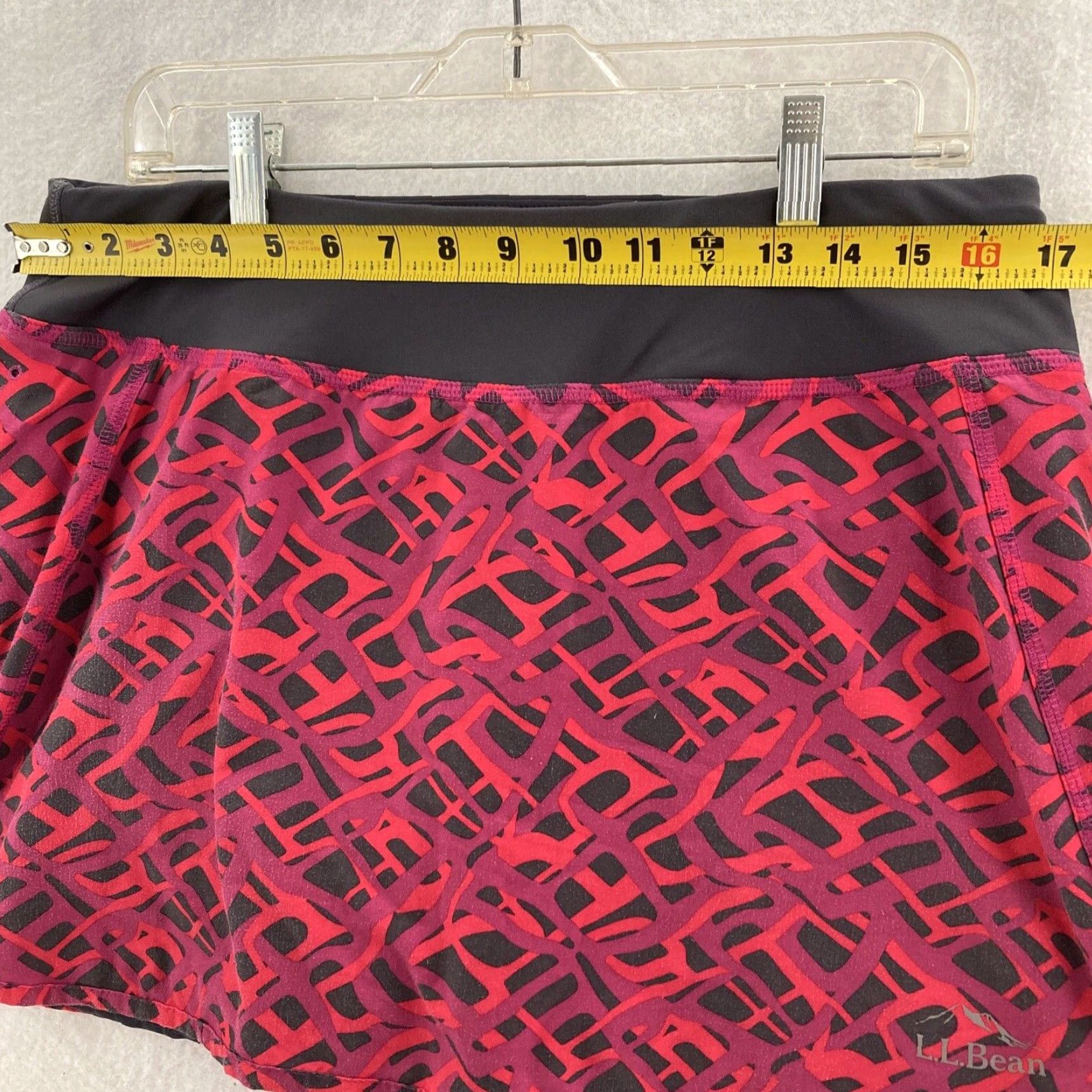 Vintage L.L. Bean Skirt Womens Medium Floral Red Cotton Linen Lightweight Pockets Mini Short Vintage: No Size 32" / US 10 / IT 46 - 3 Thumbnail