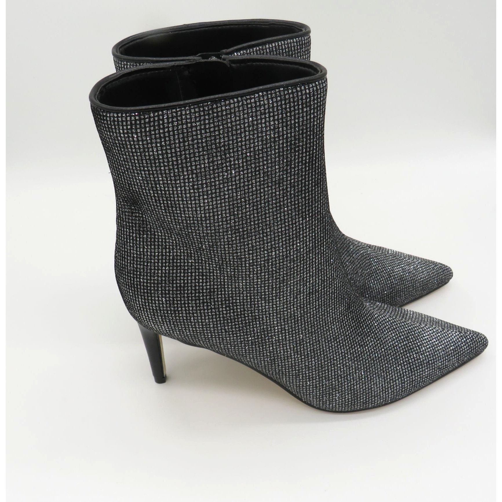 Nine West Nine West Women's Black Glitter Ankle Boots Side Zipper Stil Size US 8 / IT 38 - 2 Thumbnail