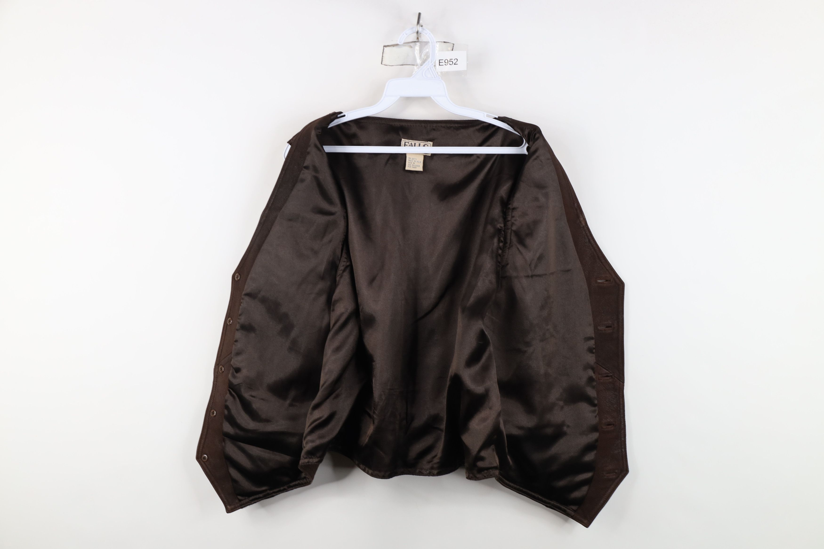 Vintage Vintage 90s Streetwear Leather Buckle Back Vest Jacket Brown Size US M / EU 48-50 / 2 - 9 Thumbnail